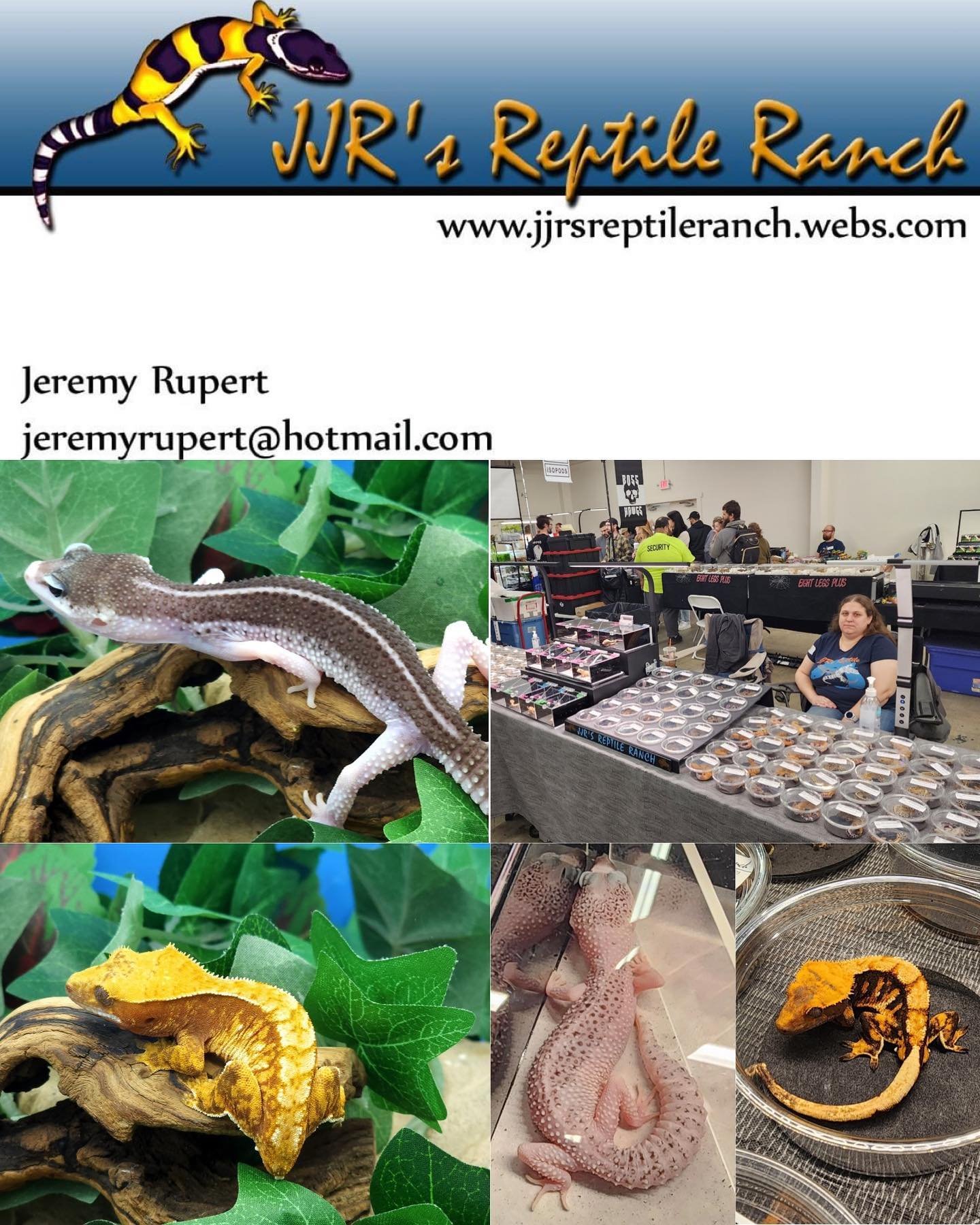 JJR&rsquo;s Reptile Ranch will be joining us on June 2nd! 

They will have a beautiful variety of Leopard Geckos, Crested Geckos, African fat tail geckos and vinyl decals. Make sure to stop by and check them out! #leopardgecko #leopardgeckosofinstagr