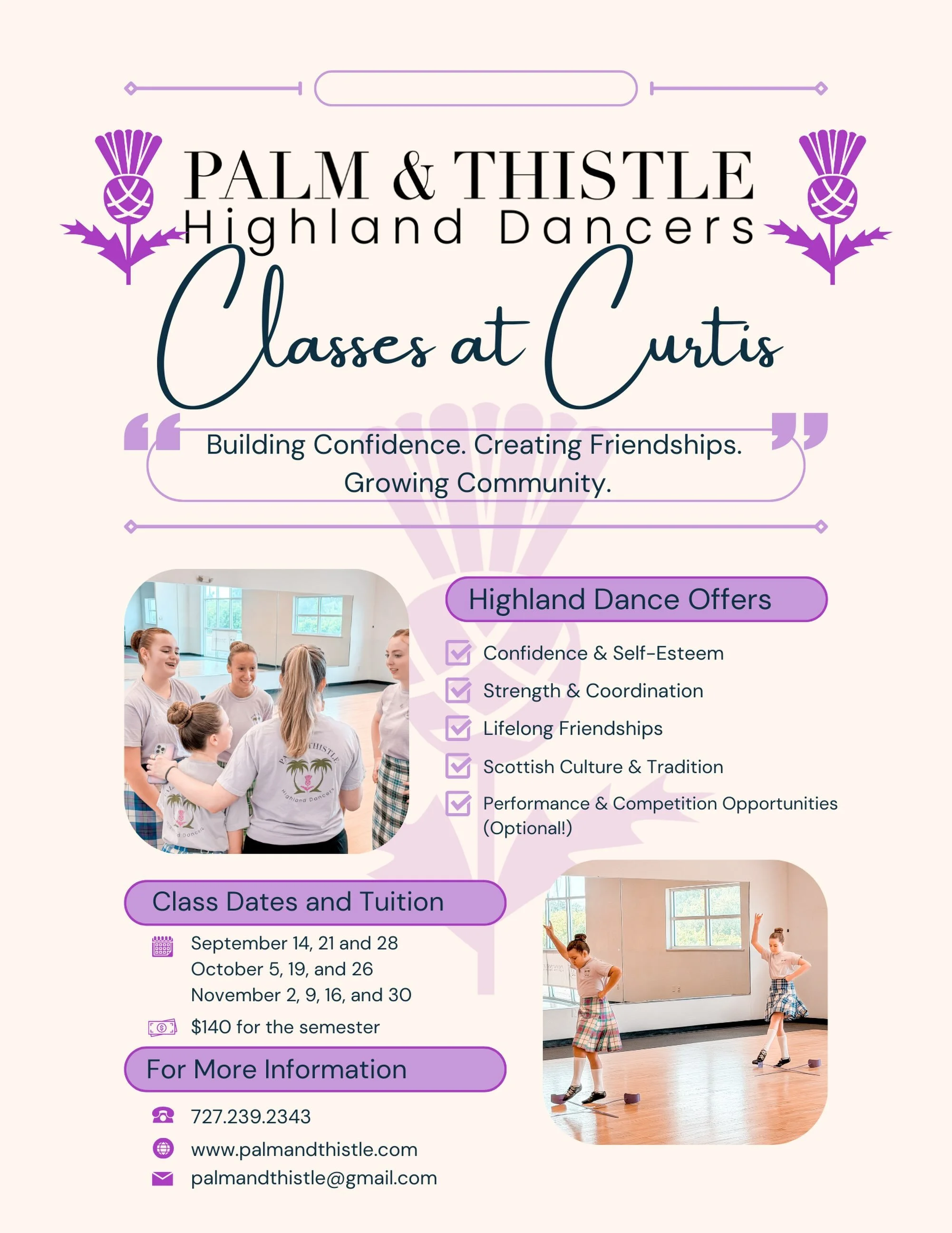 We&rsquo;re returning for our 9th year of classes at Curtis Fundamental!