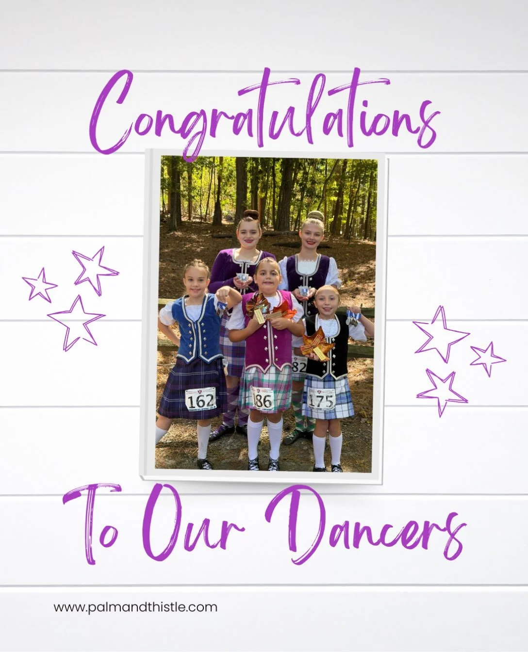 Five dancers, big goals, and incredible progress! Our team competed at the Stone Mountain Highland Games this weekend, and all five dancers earned stamps toward new levels and challenges. Two dancers bravely performed new dances in competition!

We a