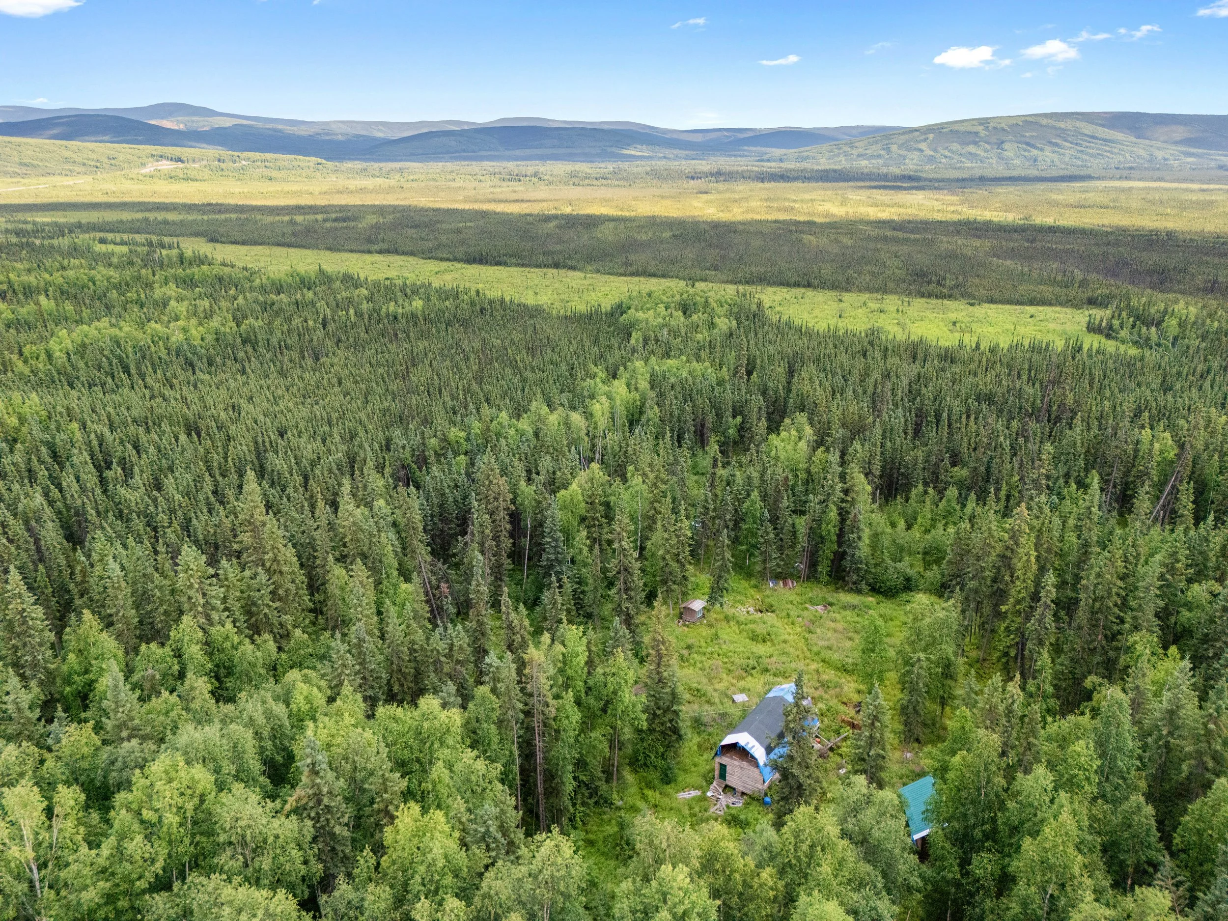 remote cabin Fairbanks, Drone photography