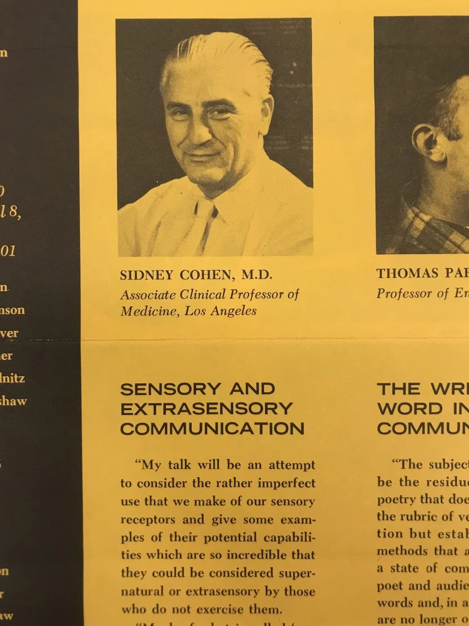 1965: Sidney Cohen’s UCLA Speech on ESP