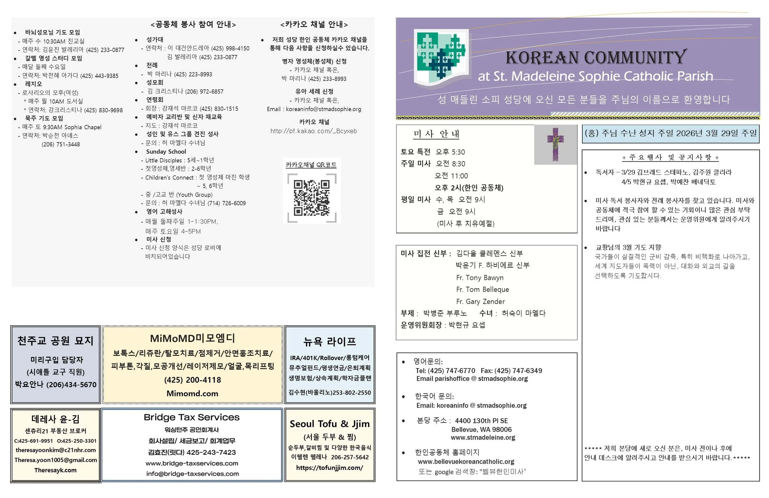 (홍) 주님 수난 성지 주일 2026년 3월29일