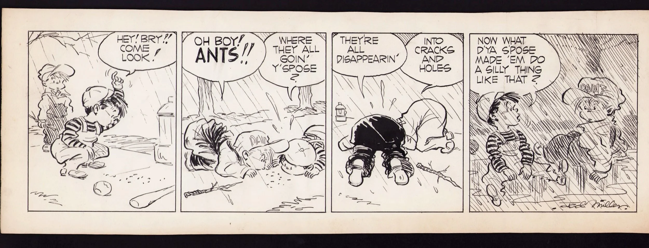 Ted Miller — Original Children’s Comedy Comic Strip Art (c. late 1940s)