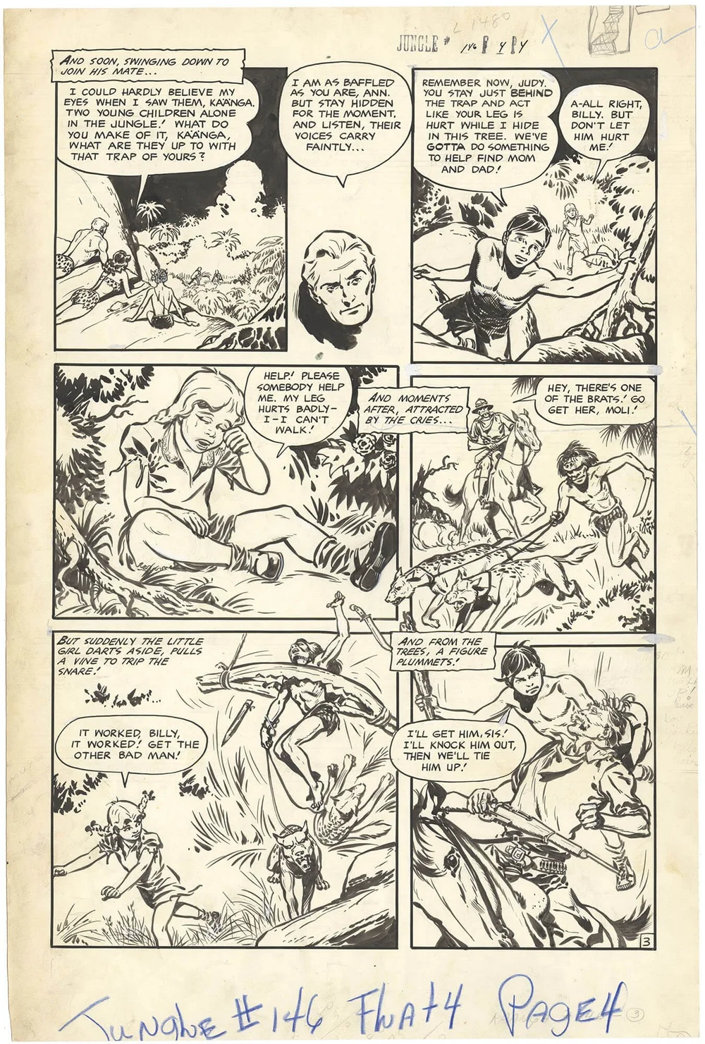 Jungle Comics #146, PG 4 Original Art - 1952 - Maurice