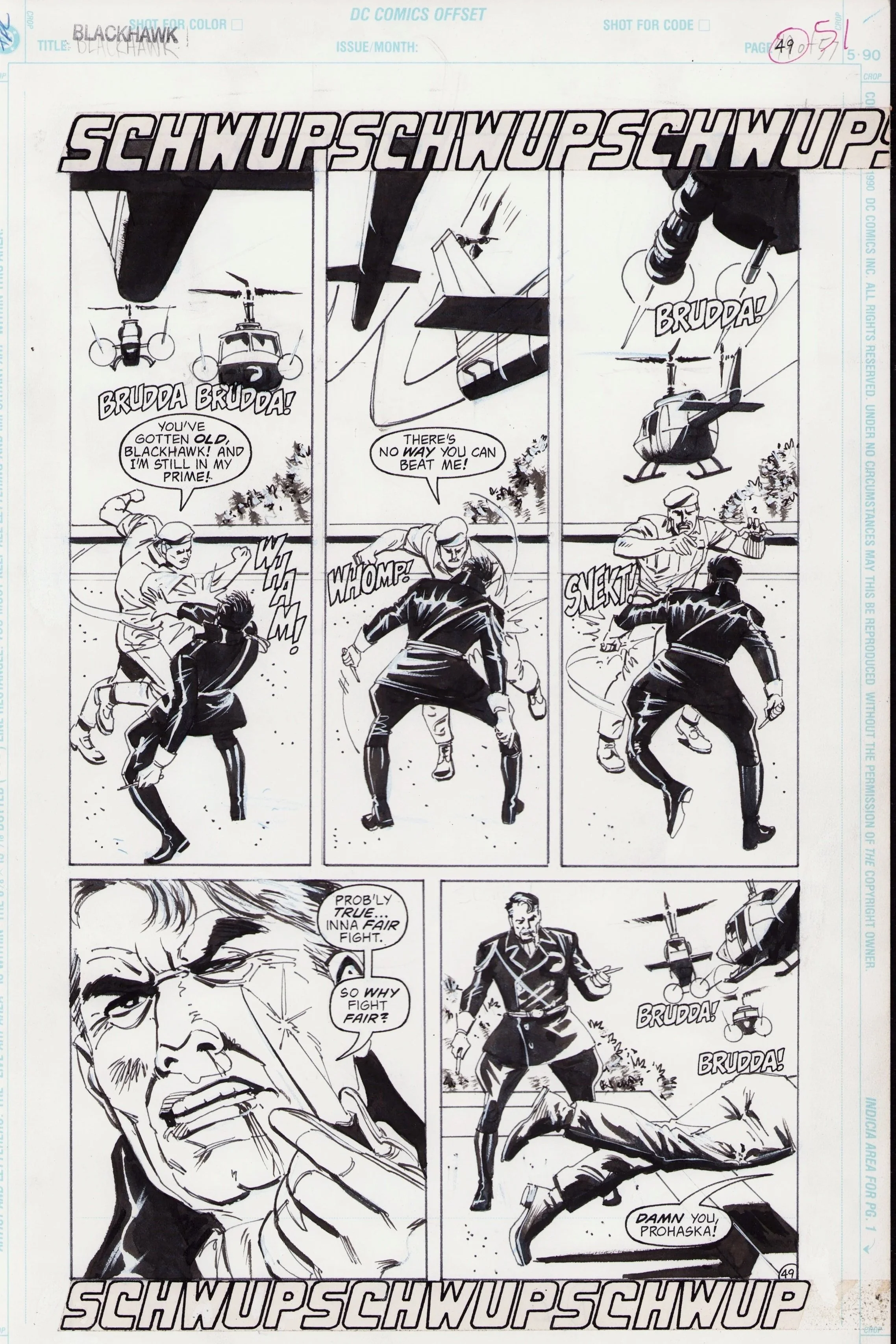 Blackhawk Mini Series Original Art - Howard Chaykin