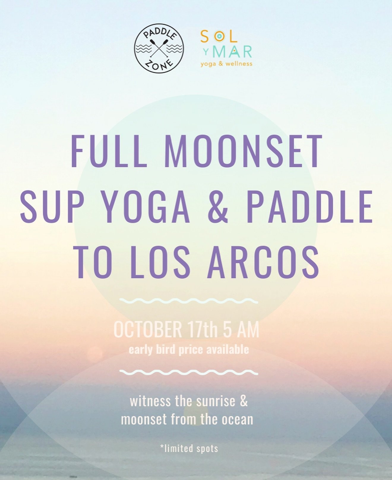 Experience a Signature SUP Tour to Los Arcos Marine Park
Join us for a unique sunrise adventure with a twist—SUP Yoga on the emerald waters of this stunning national park, timed with the sunrise and the setting full moon.
We’ll start ear