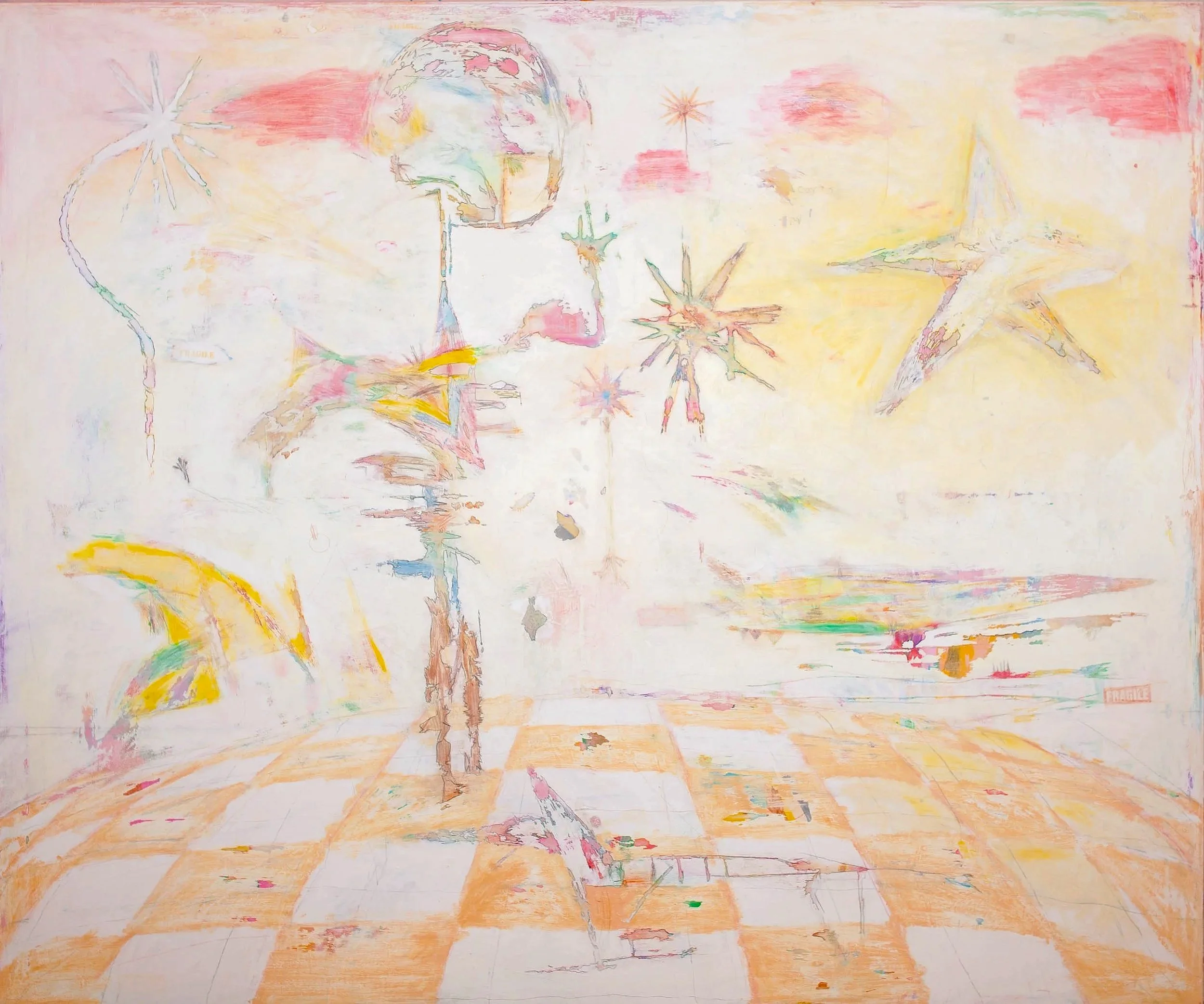 Royal Eclipse, 2025. Acrylic, water-based paint marker and colored pencil on canvas. 60 x 72 in.