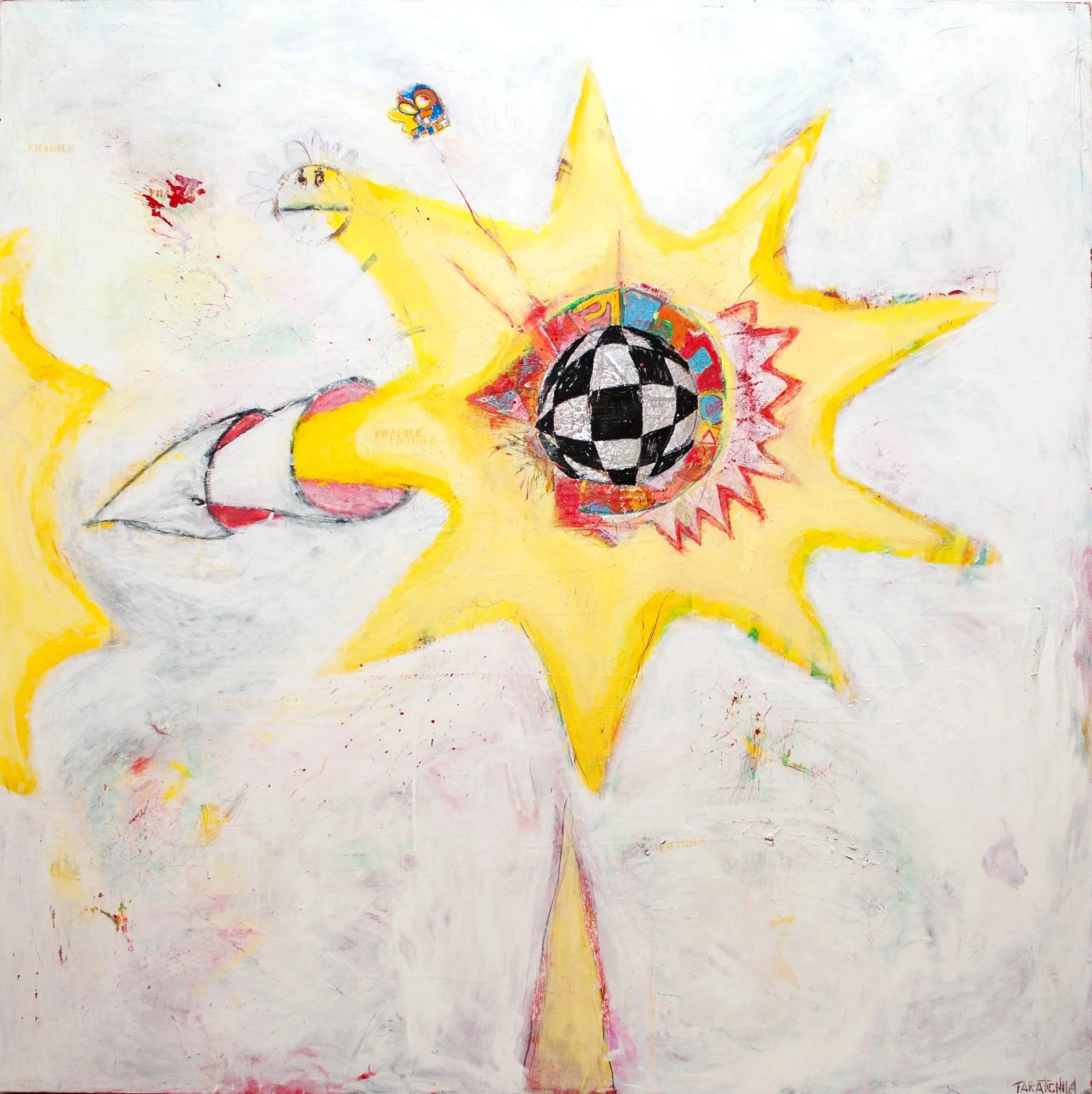 DOMINGO, 2024. Acrylic and water-based paint marker on canvas. 48 x 48 in.