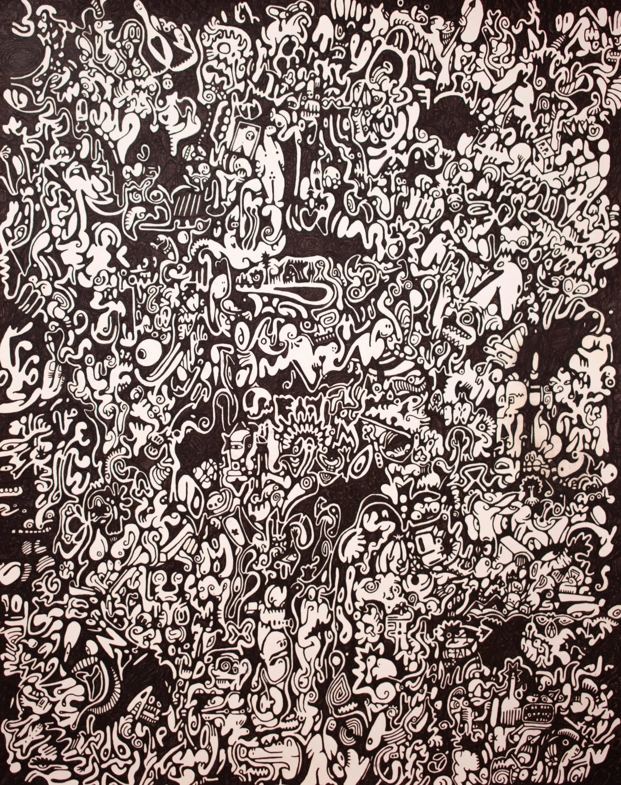 Obsidian, 2021. Black ink pen on multi-media paper. 11 x 14 in.