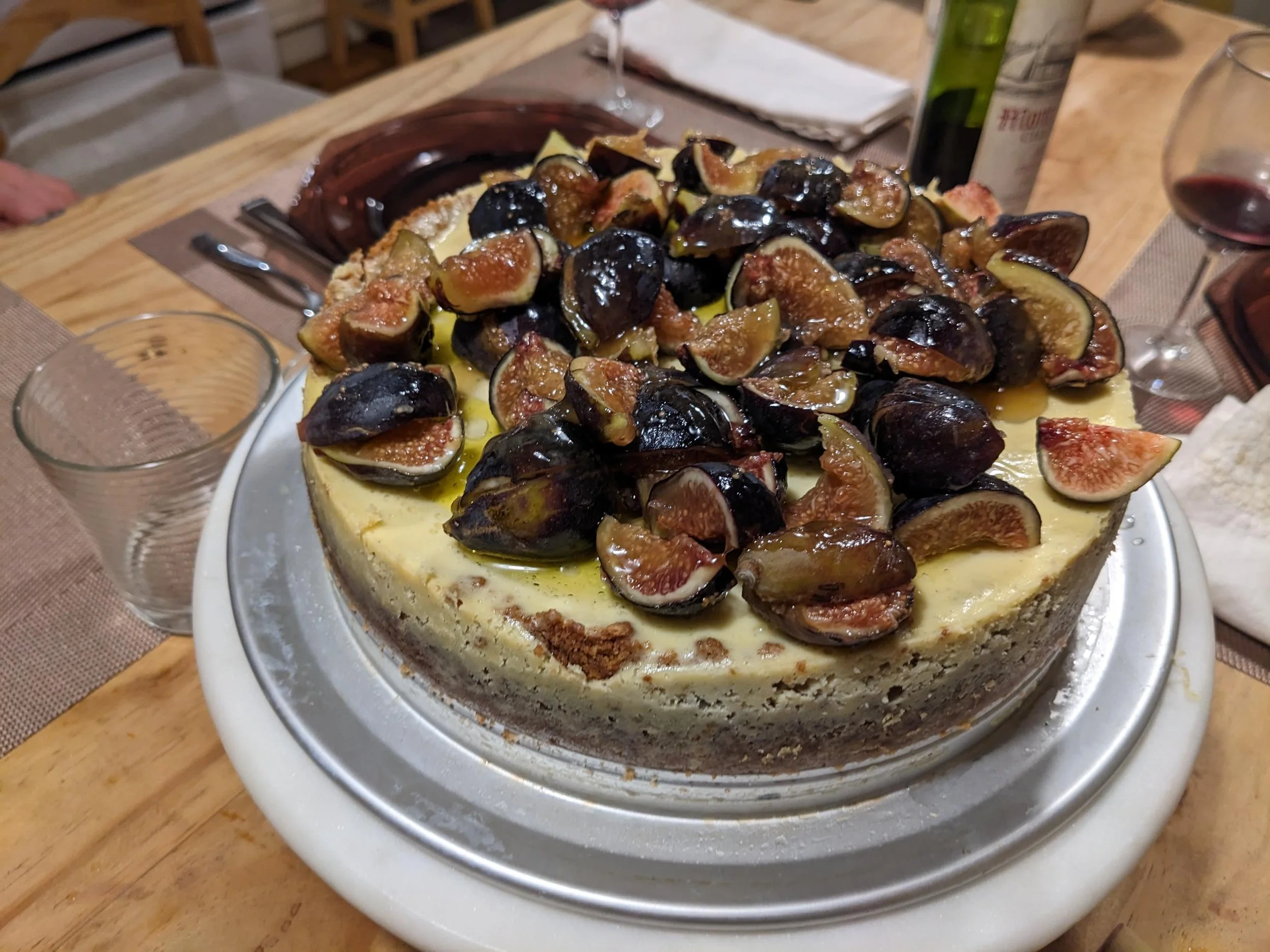 Goat Cheesecake with Honey and Figs