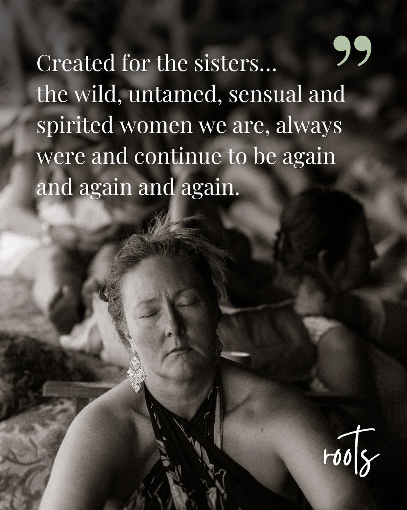 From one of our sisters comes this reminder&hellip; the Wild Woman is ageless.
Her presence shows us that ageing is not something to hide, but something to rejoice in.

At Roots, we honour the generations&hellip; to celebrate the privilege of growing