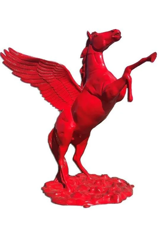 Rearing Bronco With Wings