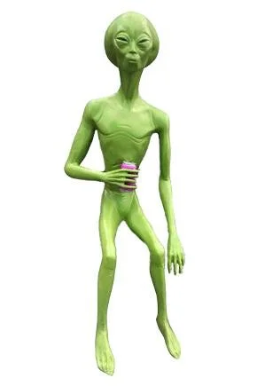 Alien Sitting Holding Can