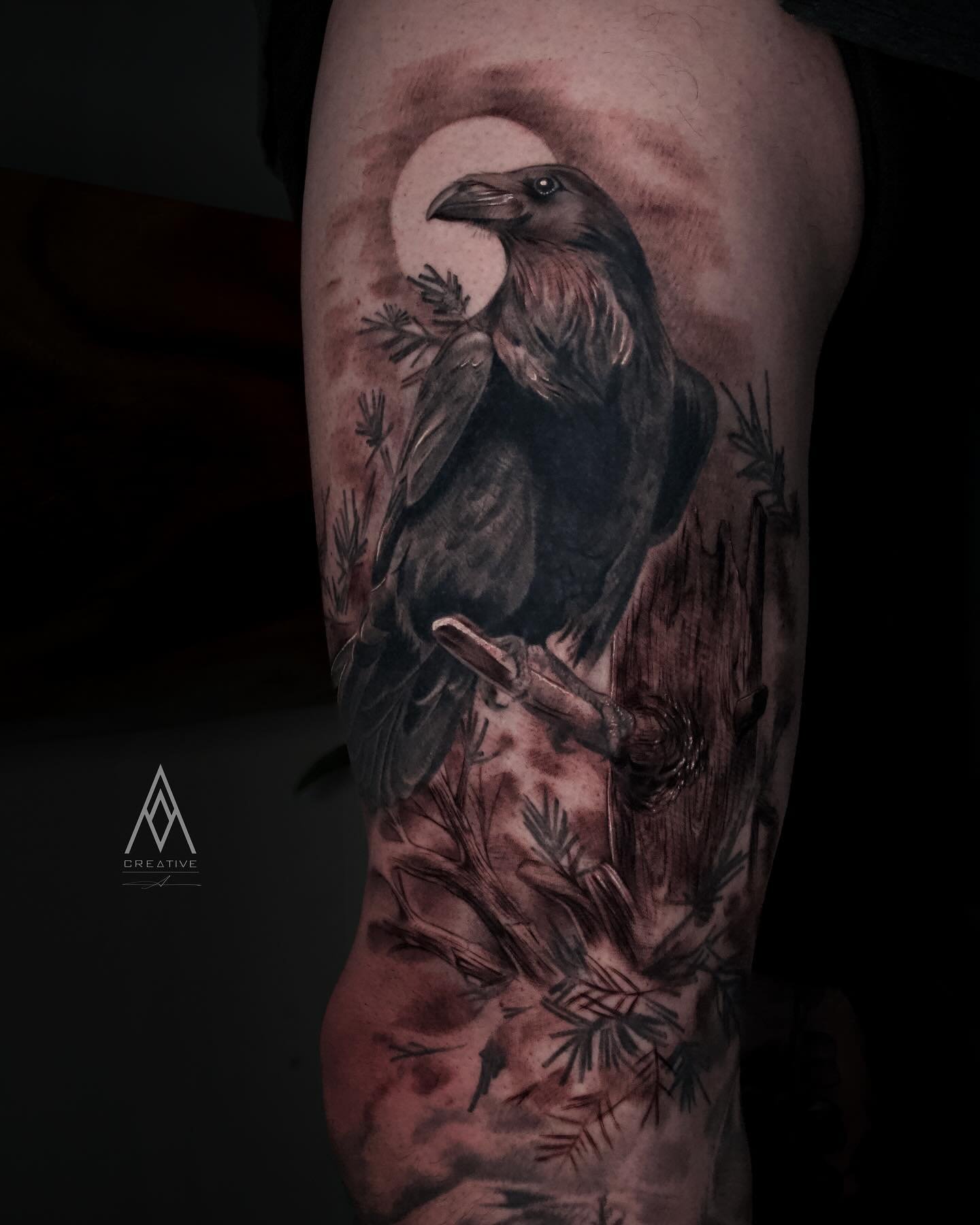 More work on this nature leg sleeve . Thanks for looking . 🪵

For information on tattoos please visit : 

AMCREATIVEINC.COM 

.
.
.
.
.
.

#nature #raven #bird #art #tattoos #tats