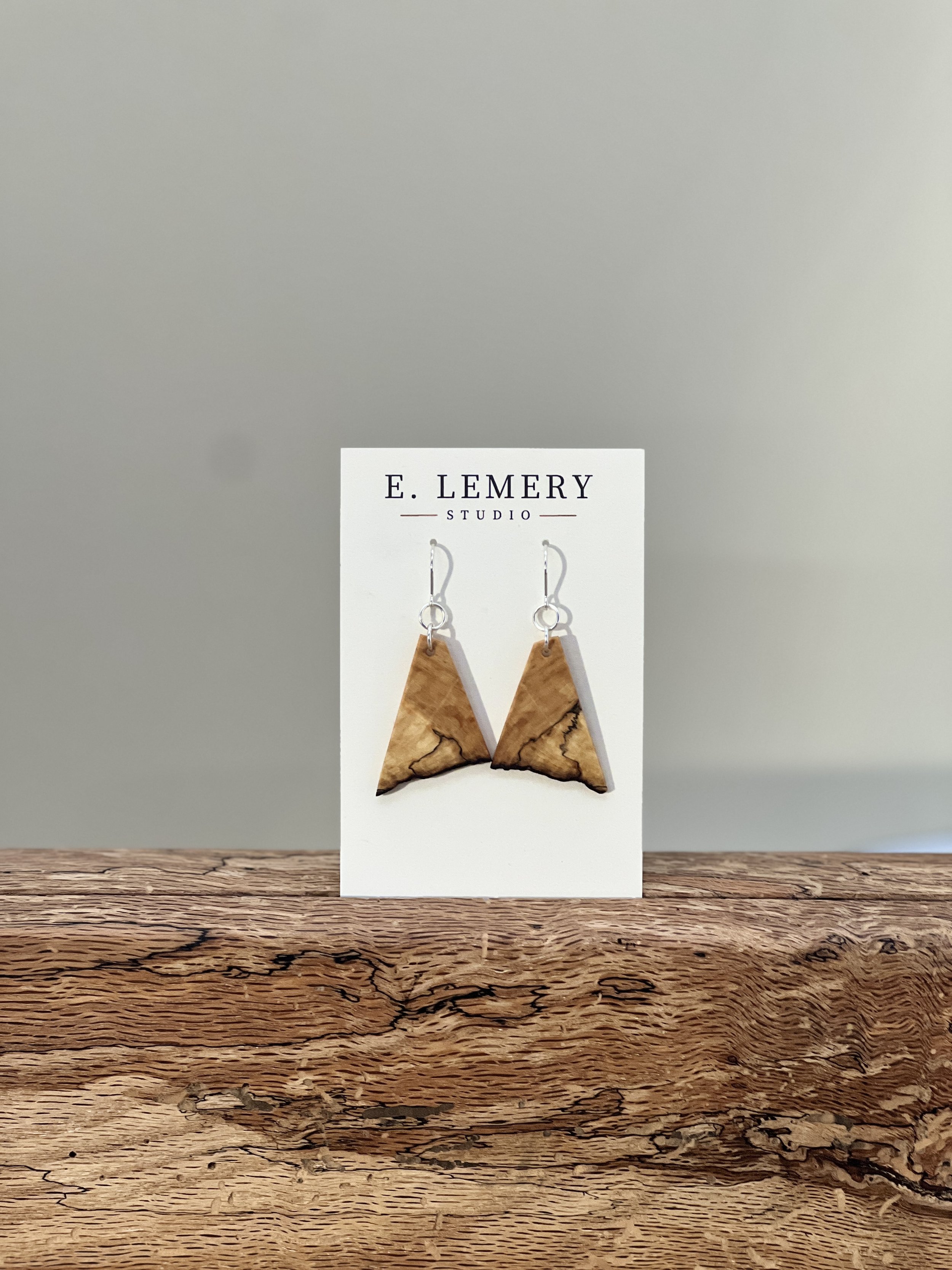 Spalted Maple Live Edge Earrings