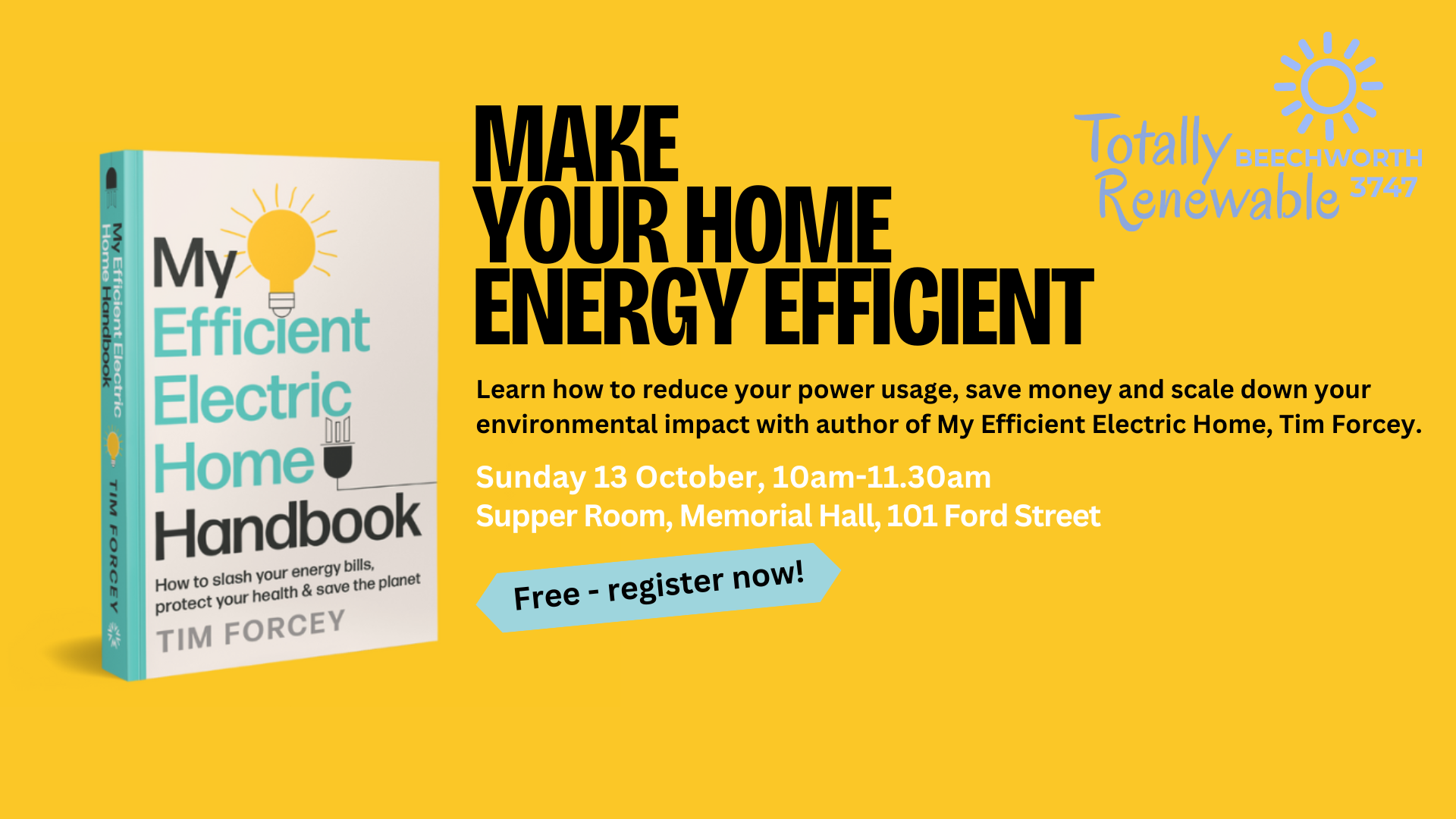 Special Event: Author talk with Tim Forcey, My Efficient Electric Home ...