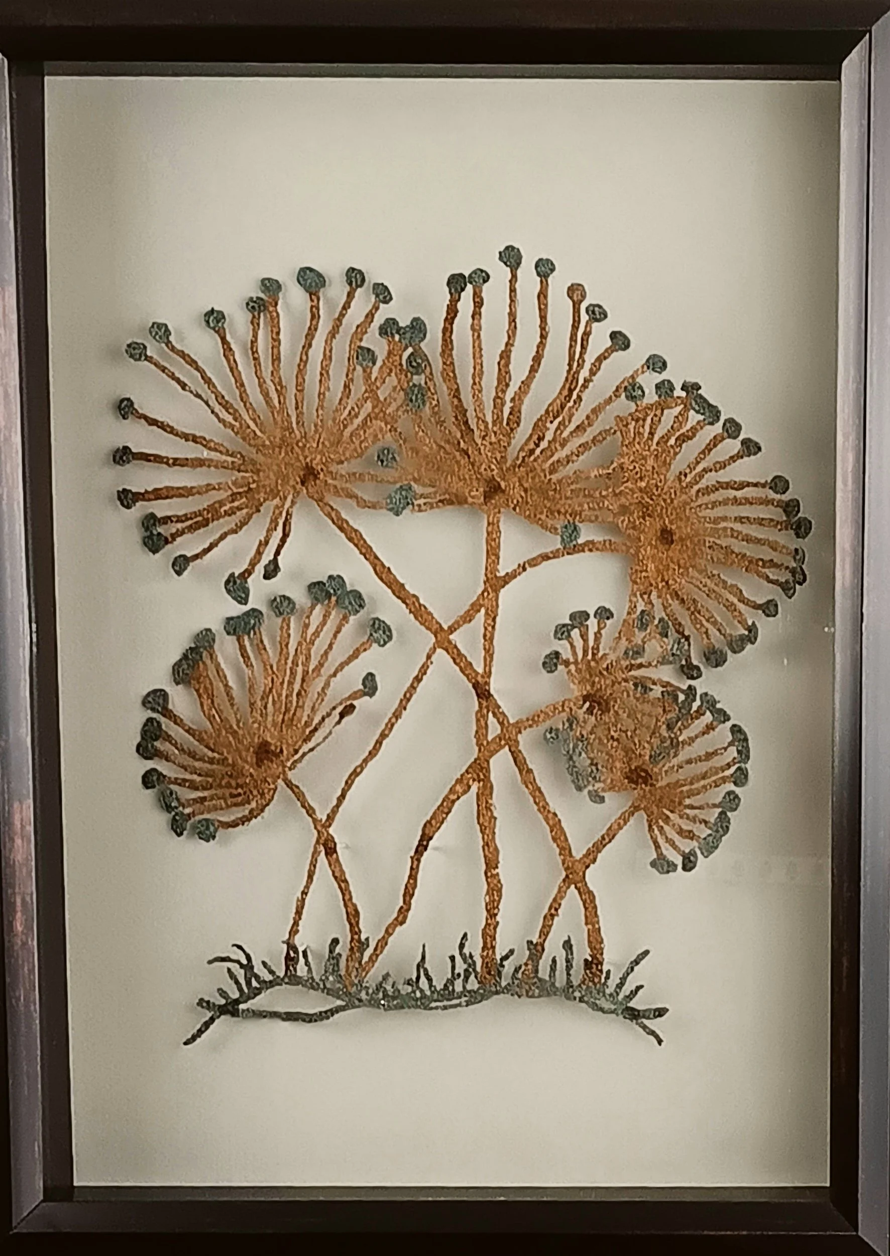 Weeds. 12" x 16" shadow box  frame. $225