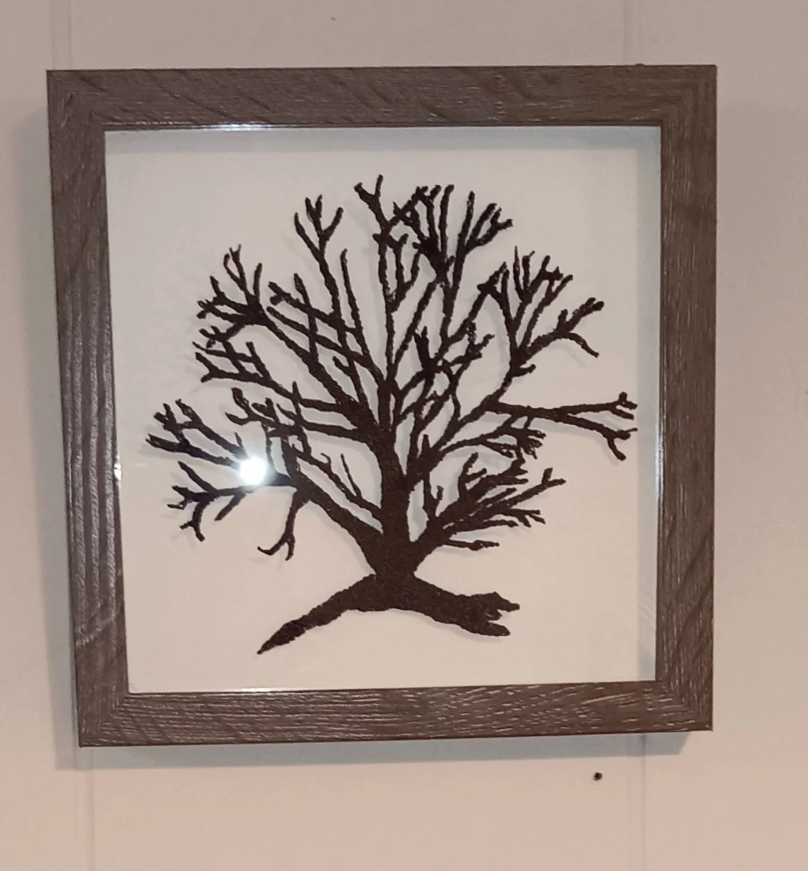 SOLD The Tree. 8" x 8" shadow box frame. $85
