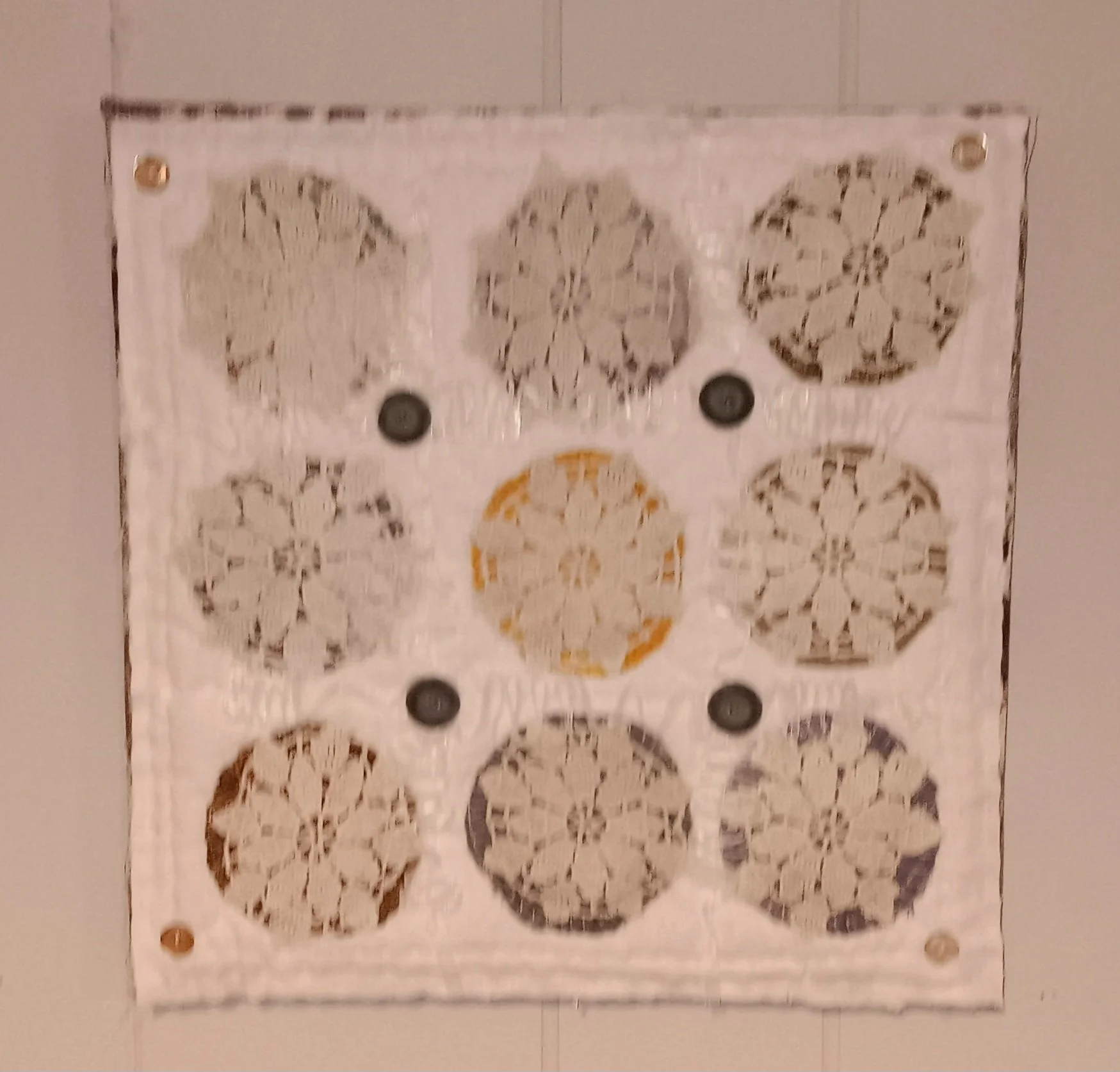 SOLD Eyes of Lace. 12" x 12" mounted on canvas. $65