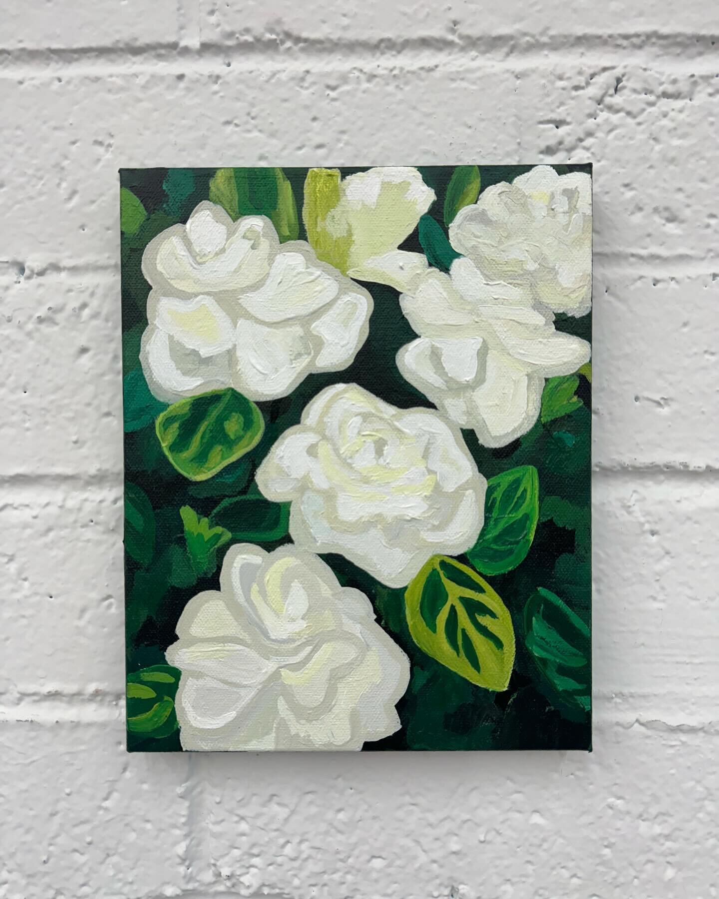 Gardenias - a very meaningful Christmas commishy for a friend for her mom - acrylic on canvas (8x10&rdquo;) 
.
.
.
#instagramart #instaart #instaartist #artofinstagram #instagramartist #painting #acrylicpainting #creativelife #artist #artistsoninstag