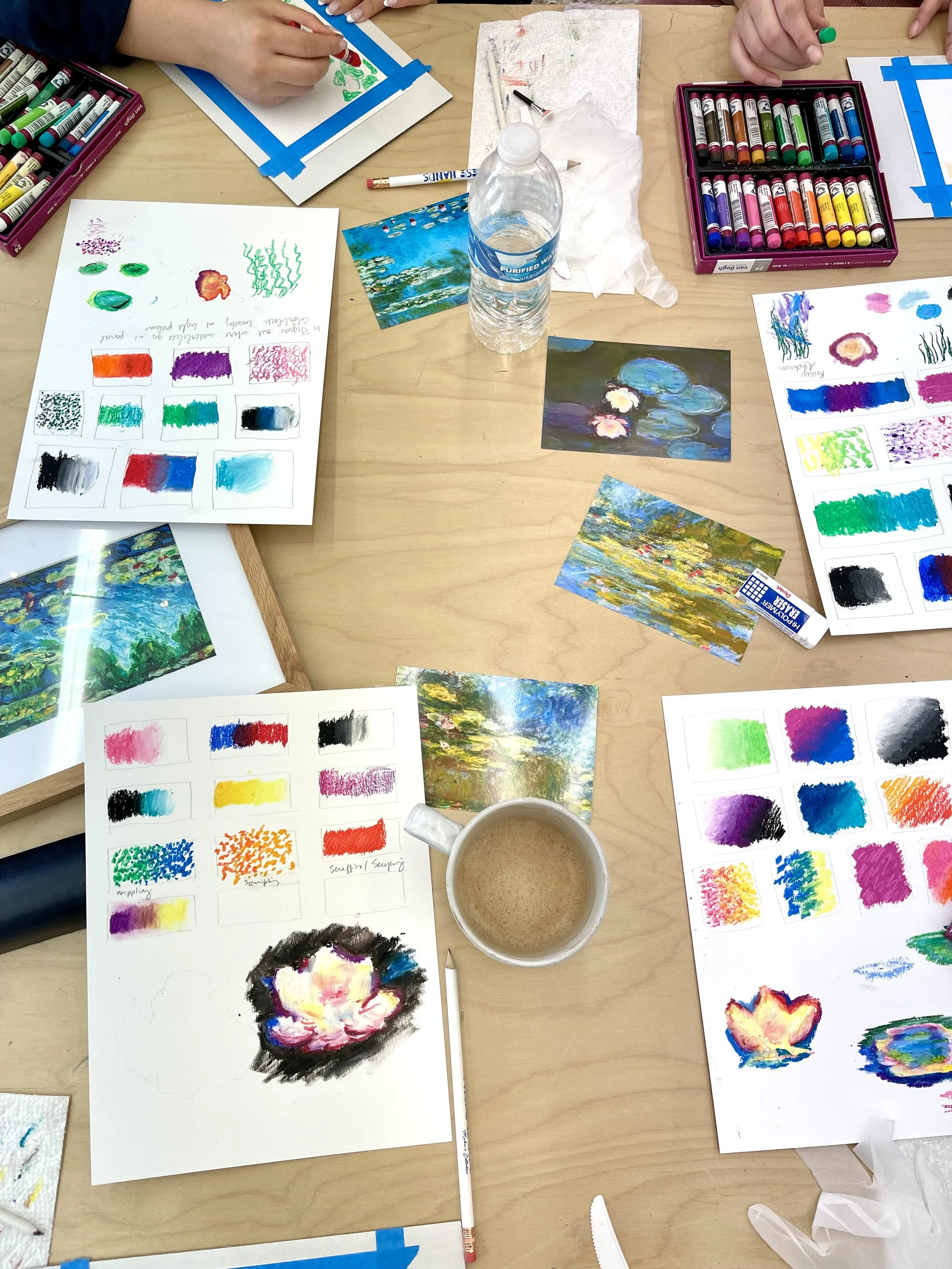 Claude Monet Oil Pastel Set up.jpg