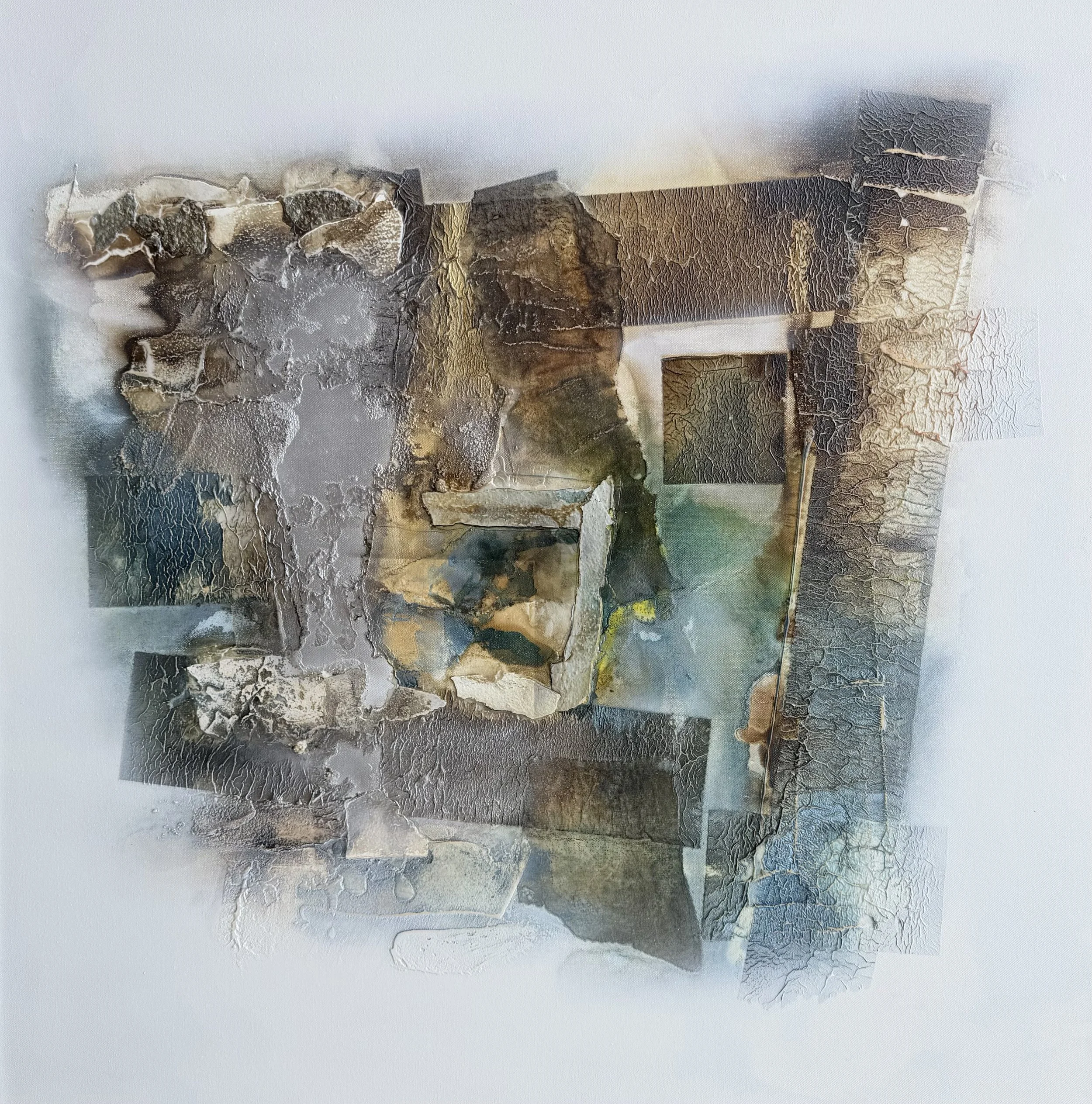 Series / The seams of the soul, Fragments / 36 x 36 Inches / Acrylic on Canvas / 2026