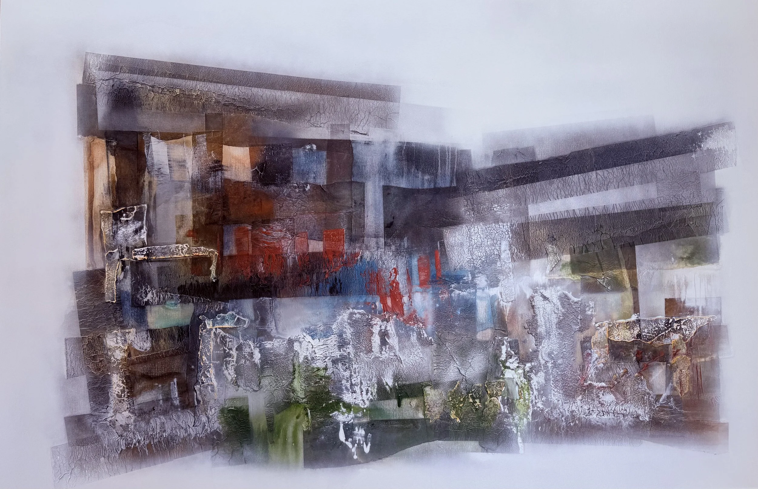 Series / Happy City , Panoramic # 1 / 48 x 72 Inches / Acrylic on Canvas / 2026