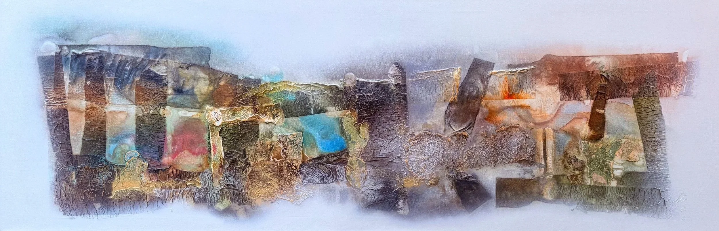 Series / Happy City, Panoramic / 20 x 60 Inches / Acrylic on Canvas / 2026