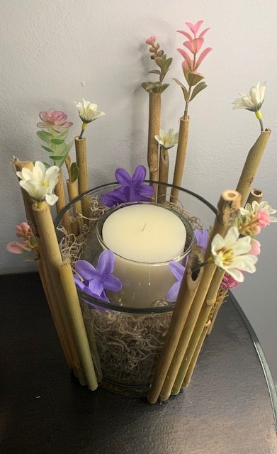 DIY Floral Candle Holder