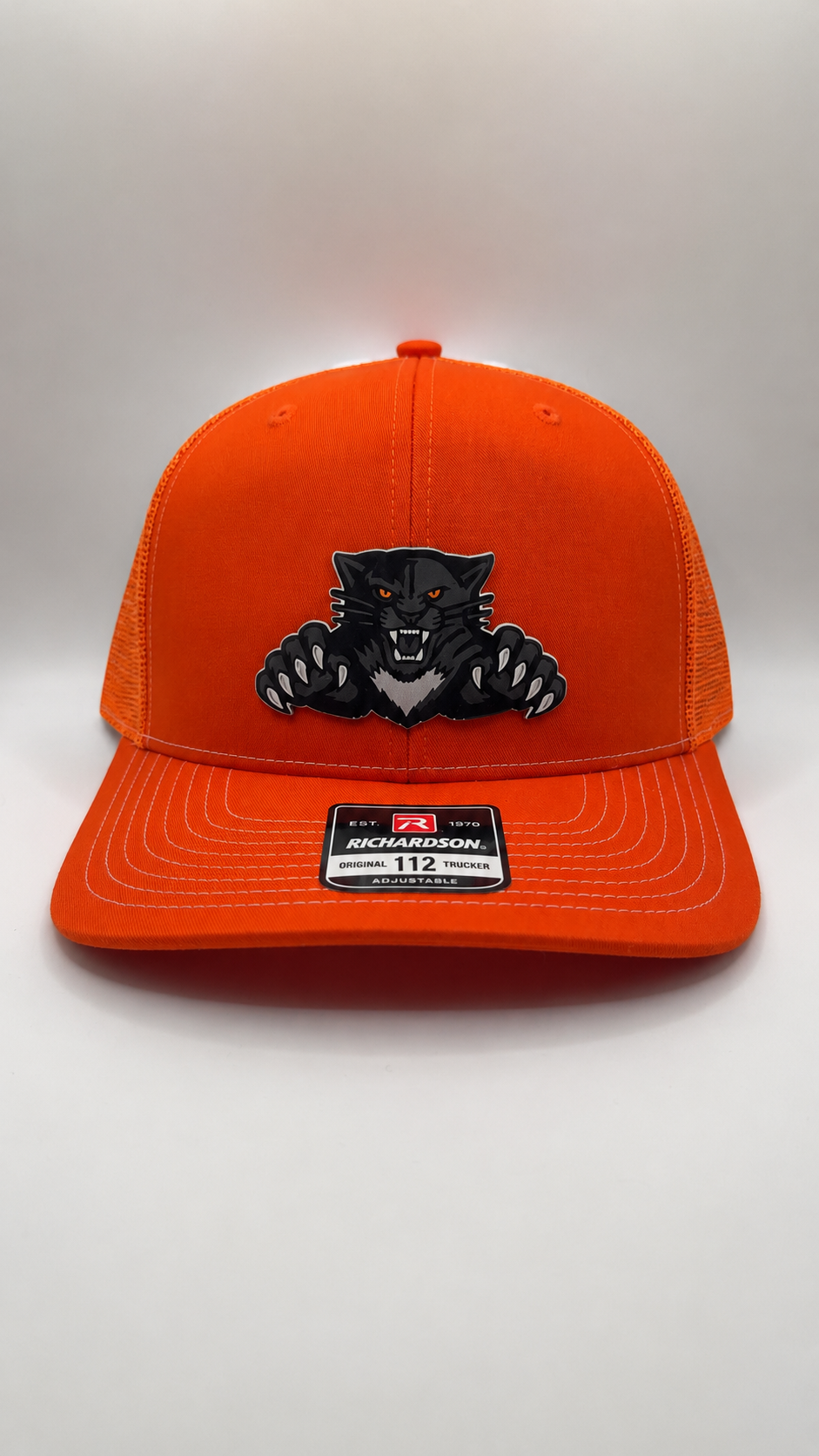Orange Trucker Hat with Black Logo