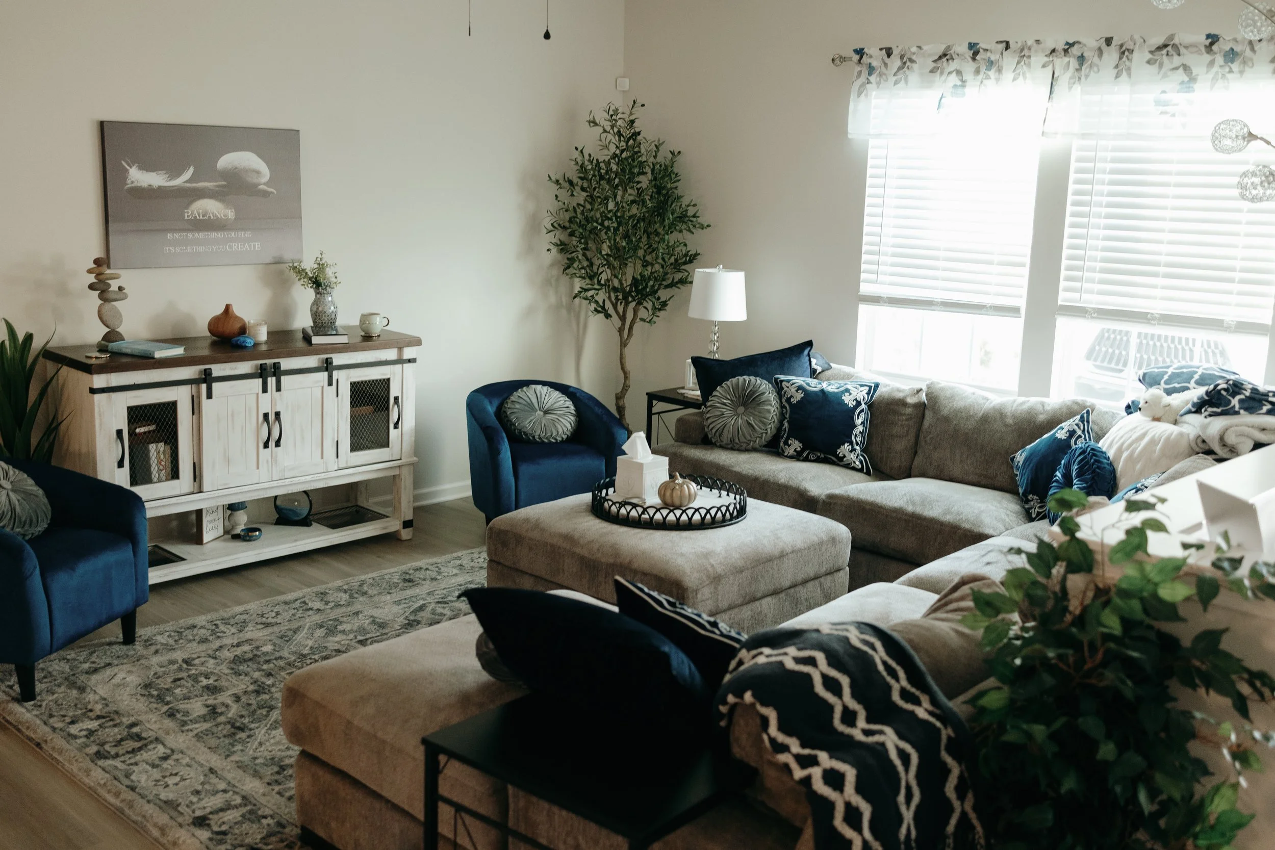 ZenAligned Design living room sanctuary.