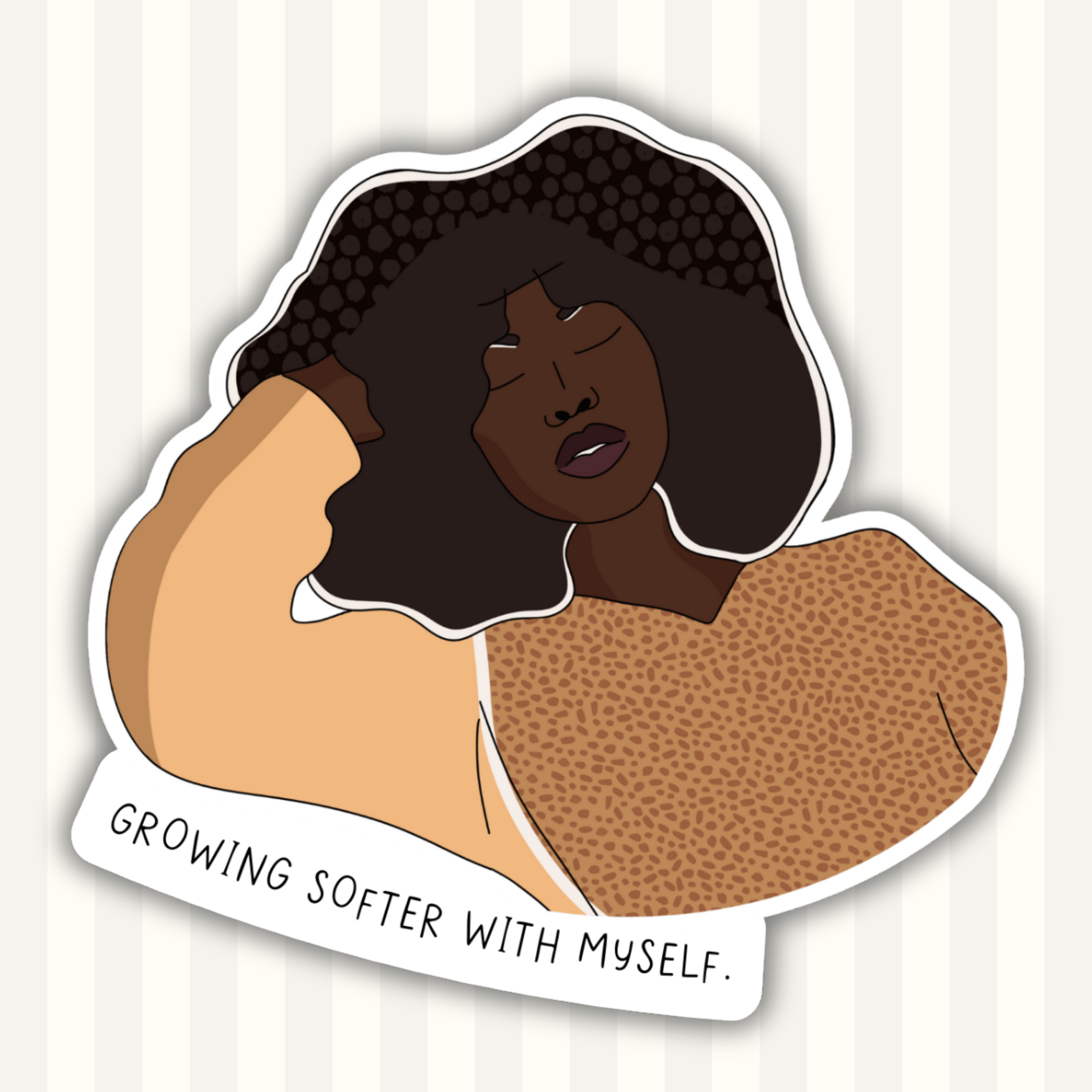 Printed vinyl sticker sheet for planners and journaling featuring illustrated Black women