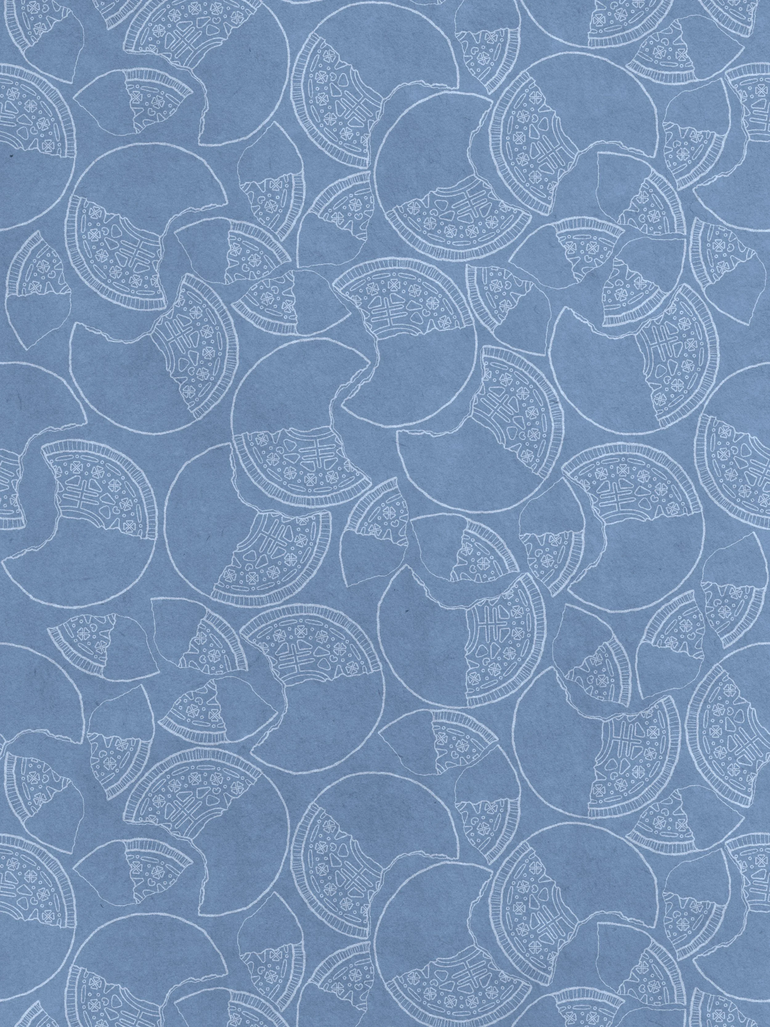 A pattern of one of the featured flavors for a gingerbread cookie illustration collection and its patterned backgrounds. This example features the blueberry flavored cookie pattern.