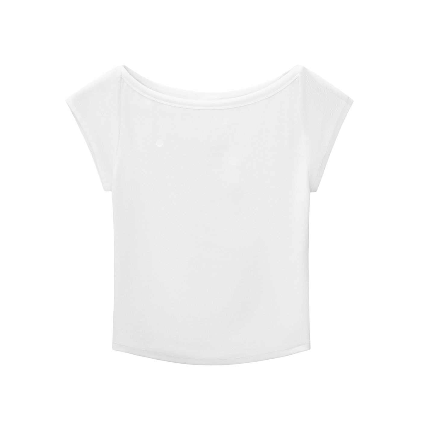 essential wide neck scallop t-shirt