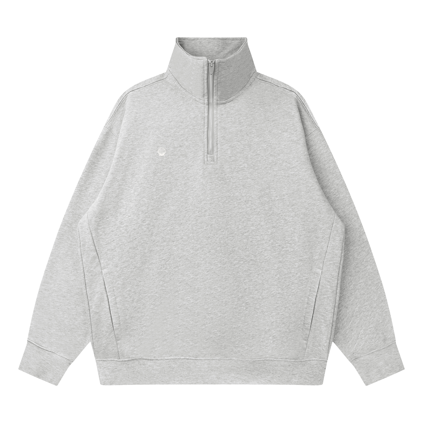 quarter zip scallop shell sweatshirt