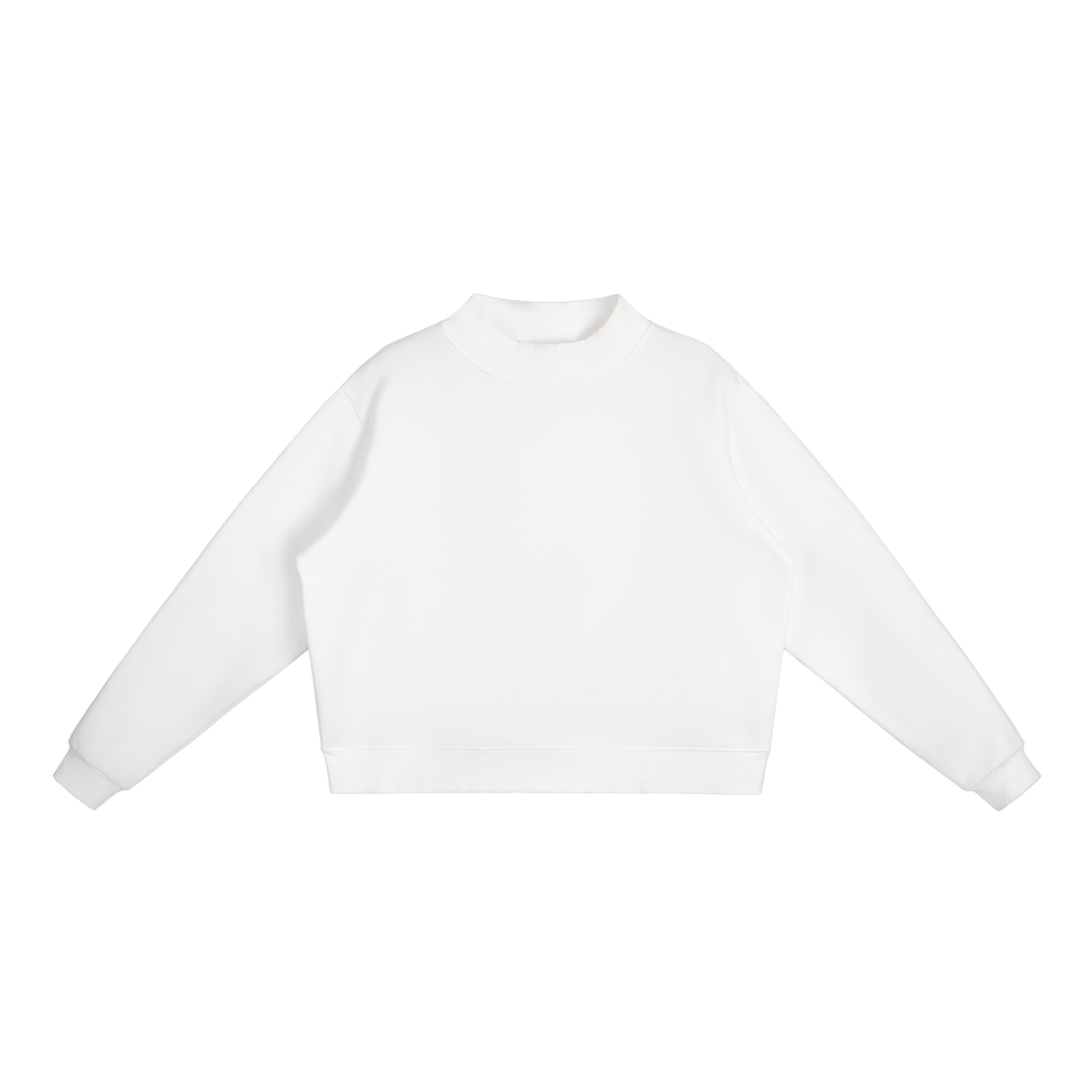 White Mock-Neck Sweatshirt
