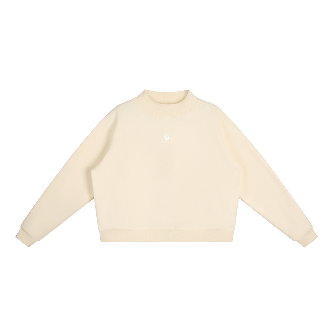 Butter Cream Mock-Neck Crew Sweatshirt