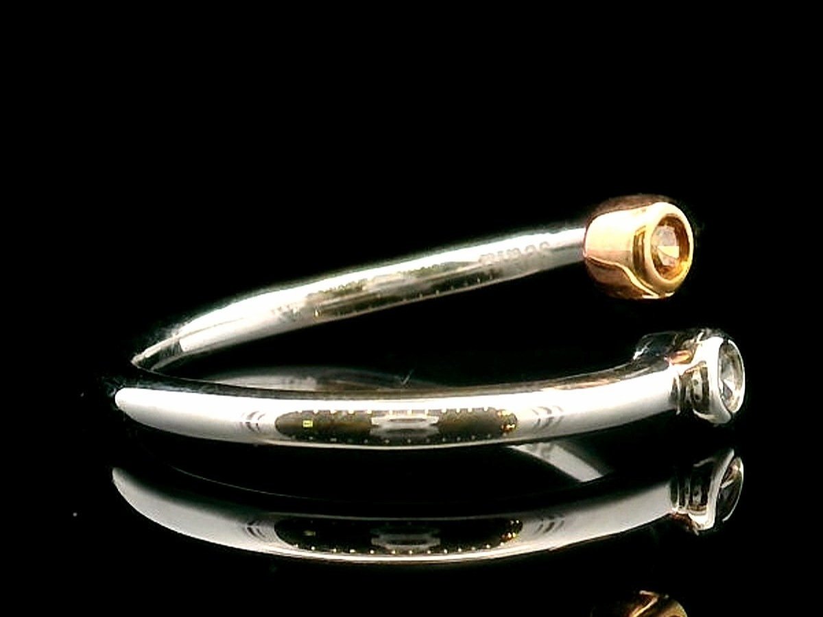Right side view 9K White and Rose Gold Fancy Coloured Diamond Ring