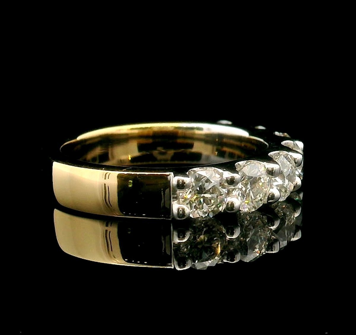 Right side angle view 18K White & Yellow Gold Diamond Ring