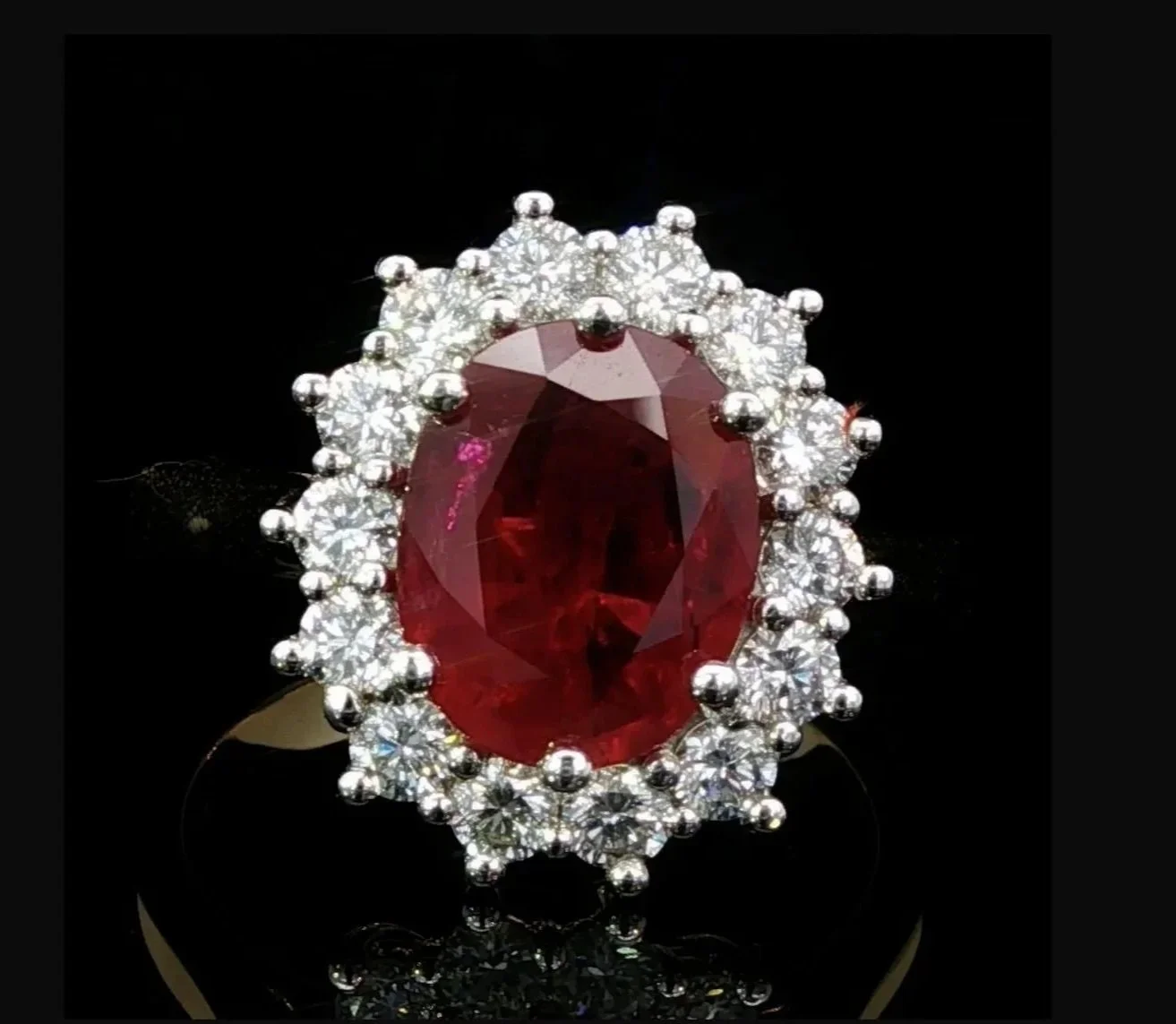 18K Yellow and White Gold Madagascan Ruby Ring