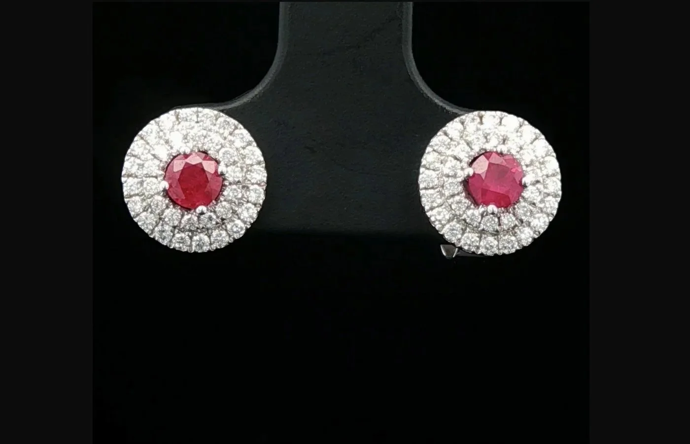 18K White Gold Ruby Earrings