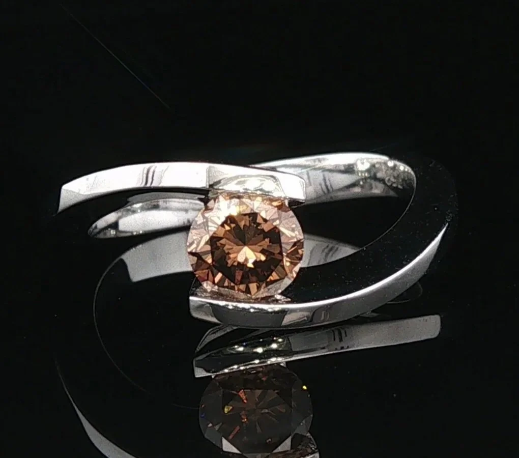 18K White Gold Chocolate Coloured Diamond Ring