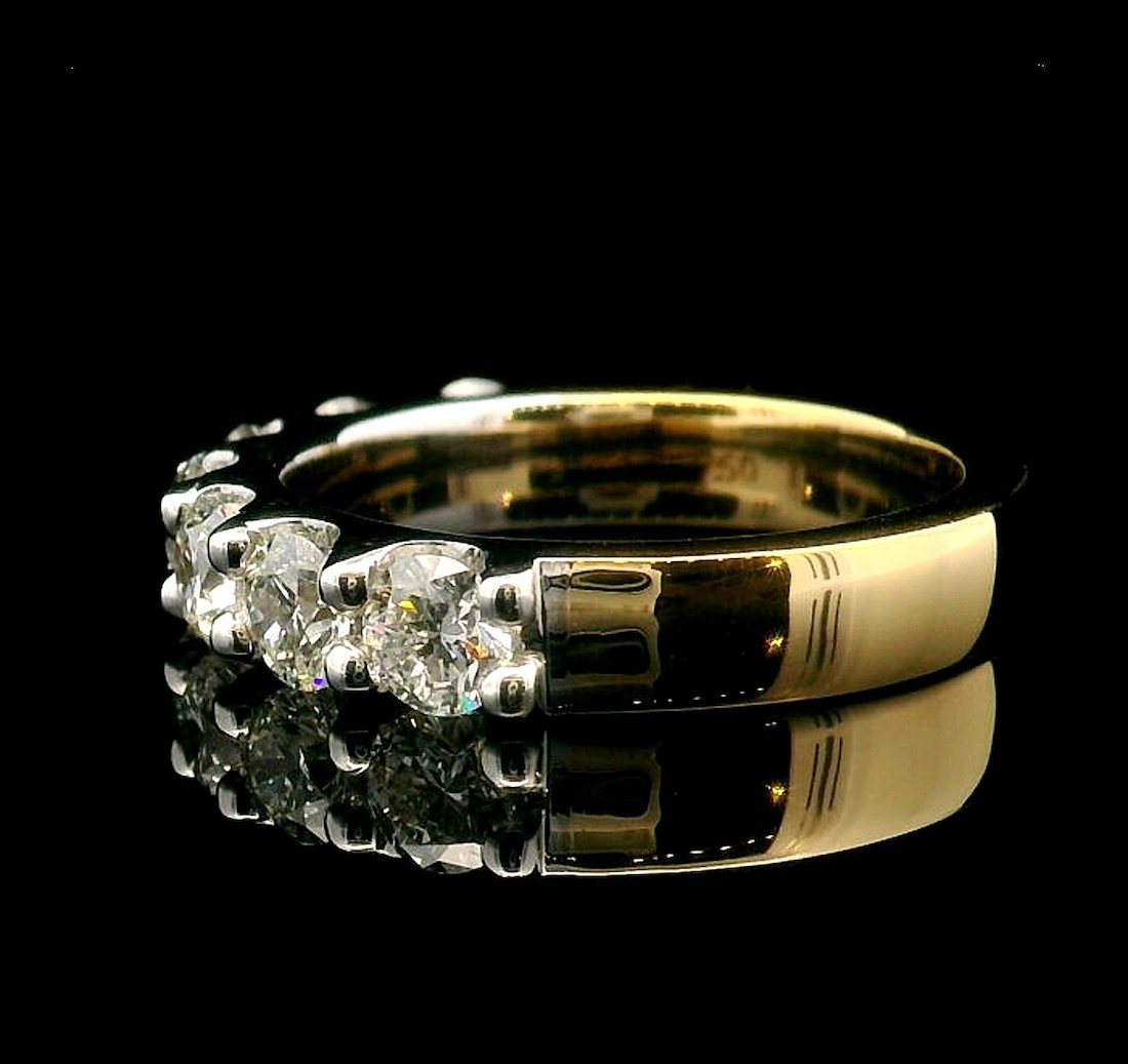 Left side angle view 18K White & Yellow Gold Diamond Ring