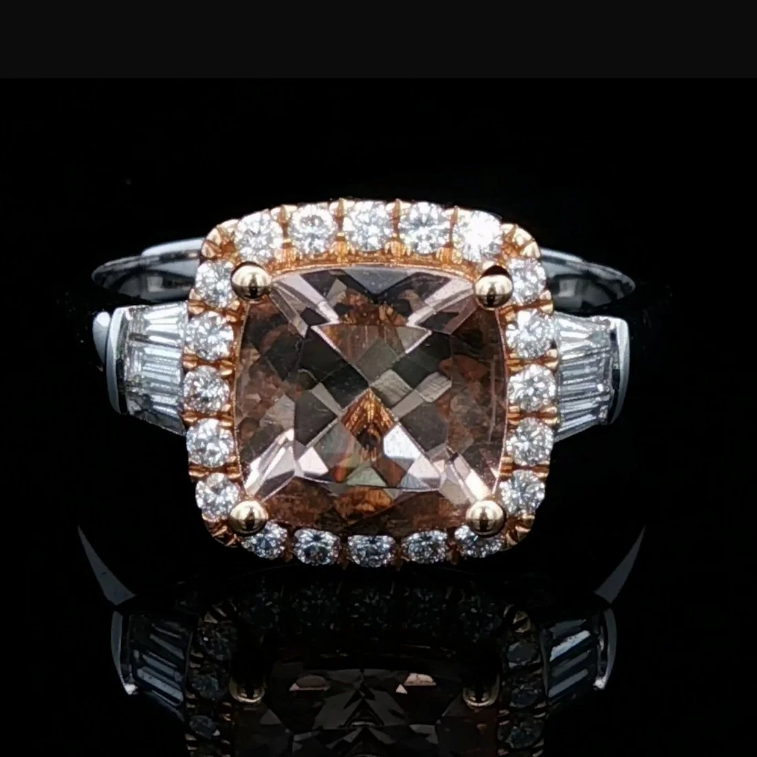 18K White and Rose Gold Morganite Ring