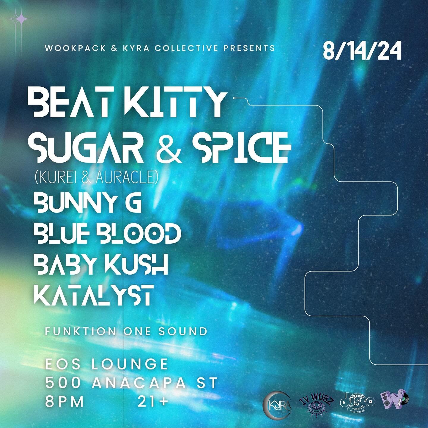 What&rsquo;s that?! KYRA COLLECTIVE IS MAKING OUR SANTA BARBARA DEBUT?! 🪩 YOU HEARD US RIGHT ✨ come through to EOS Lounge August 14th for a night of bass therapy with us x @wookpackofficial :&rsquo;) we are bringing a full lineup of Kyra kitties and