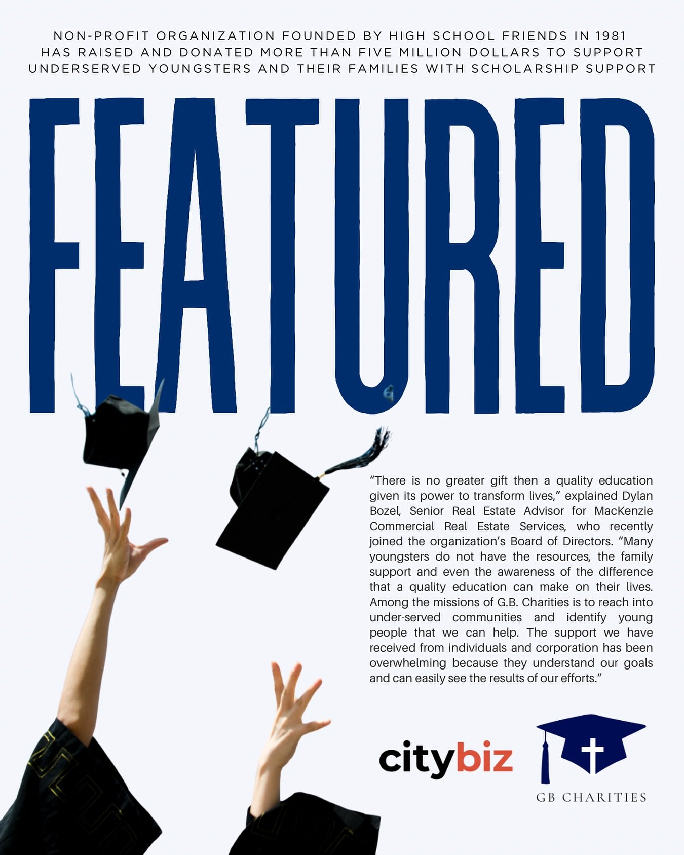 We&rsquo;re thrilled to be highlighted by citybiz! Check out the article to learn more about our mission and the upcoming 32nd Annual Bull &amp; Oyster Roast this Saturday. Join us in making a difference in the life of a child!

📖 Link in profile: h