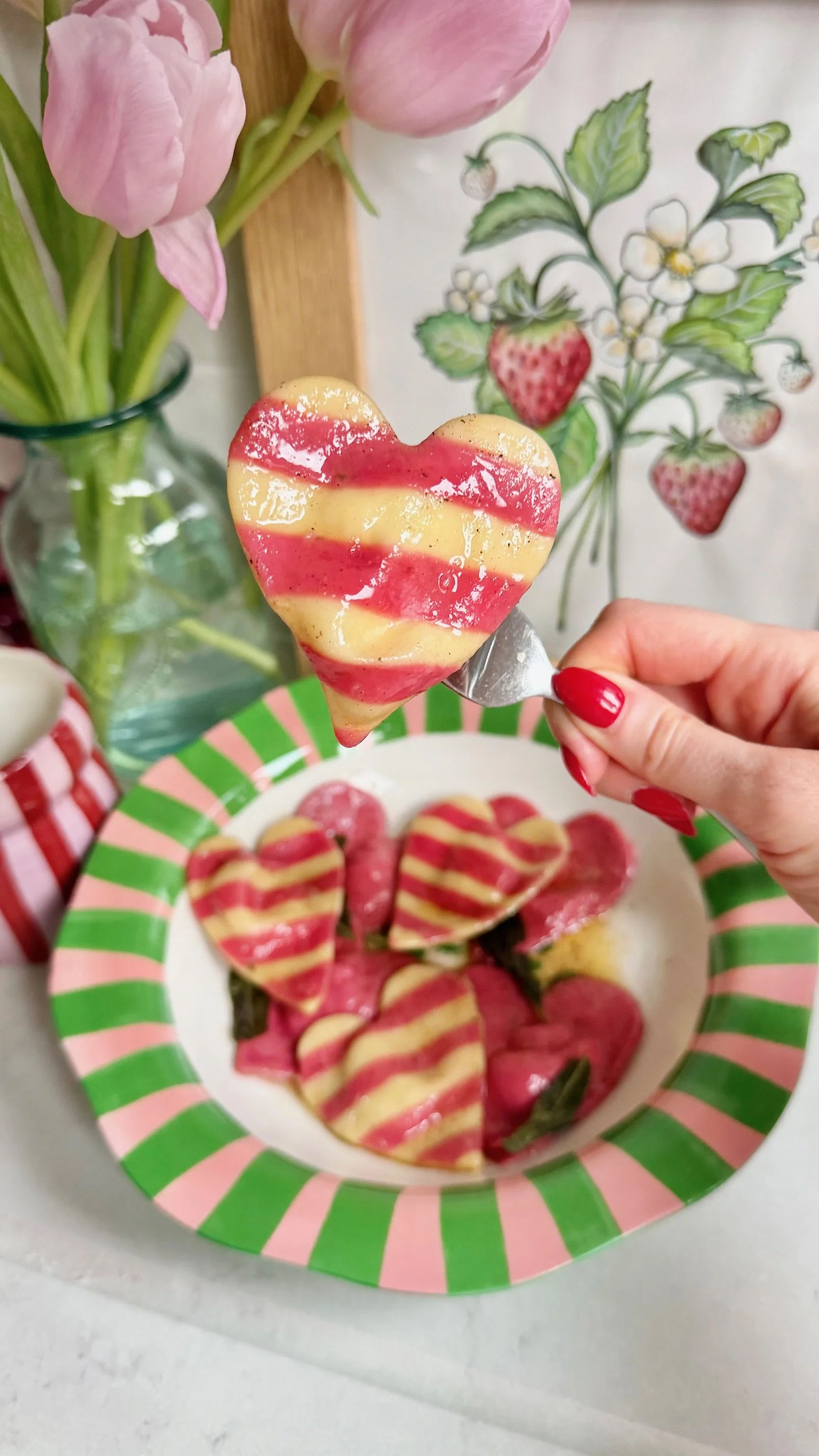 Beetroot Ravioli Hearts