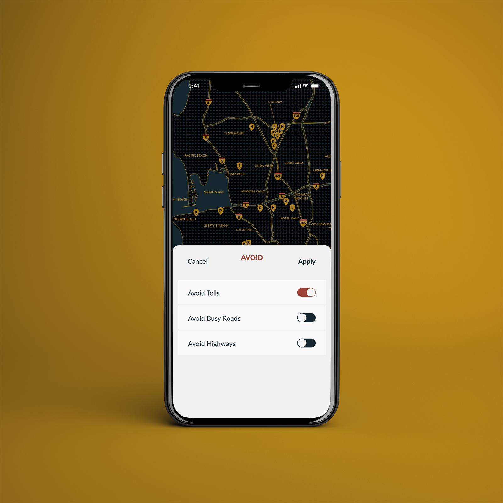 Selection controls + map