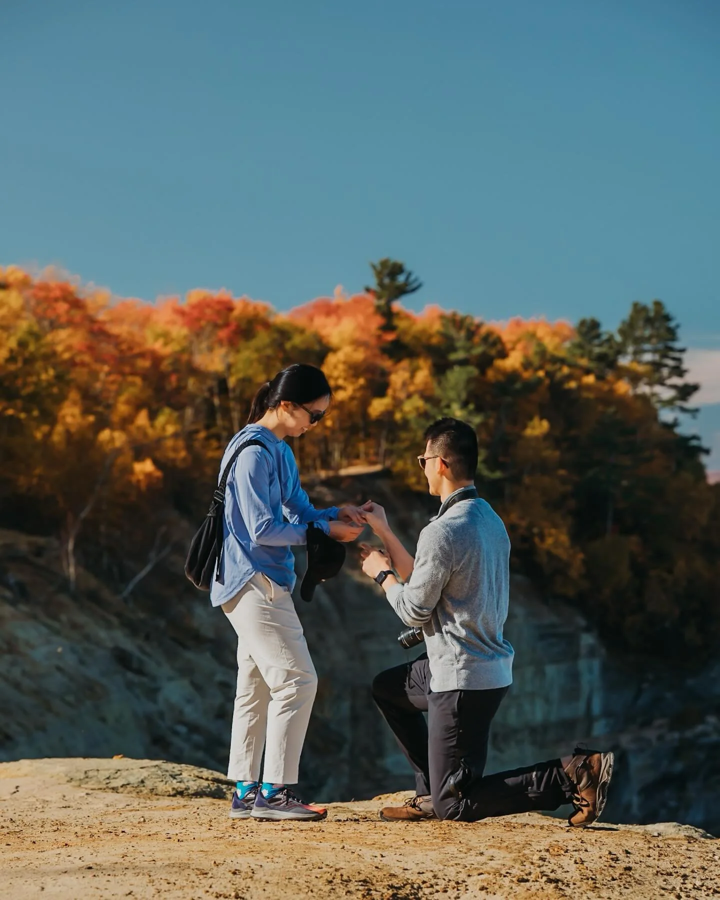 Chapel Loop at Pictured Rocks has been on my list to finish forever, when Viet called wanting to do something adventurous and wild, this was the place. 

They started their hike early, while the light was soft and the forest was quiet. 
I had set out