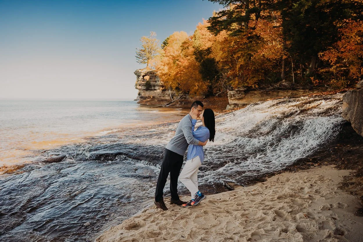 Viet + Christine | Pictured Rocks Proposal at Grand Portal Point